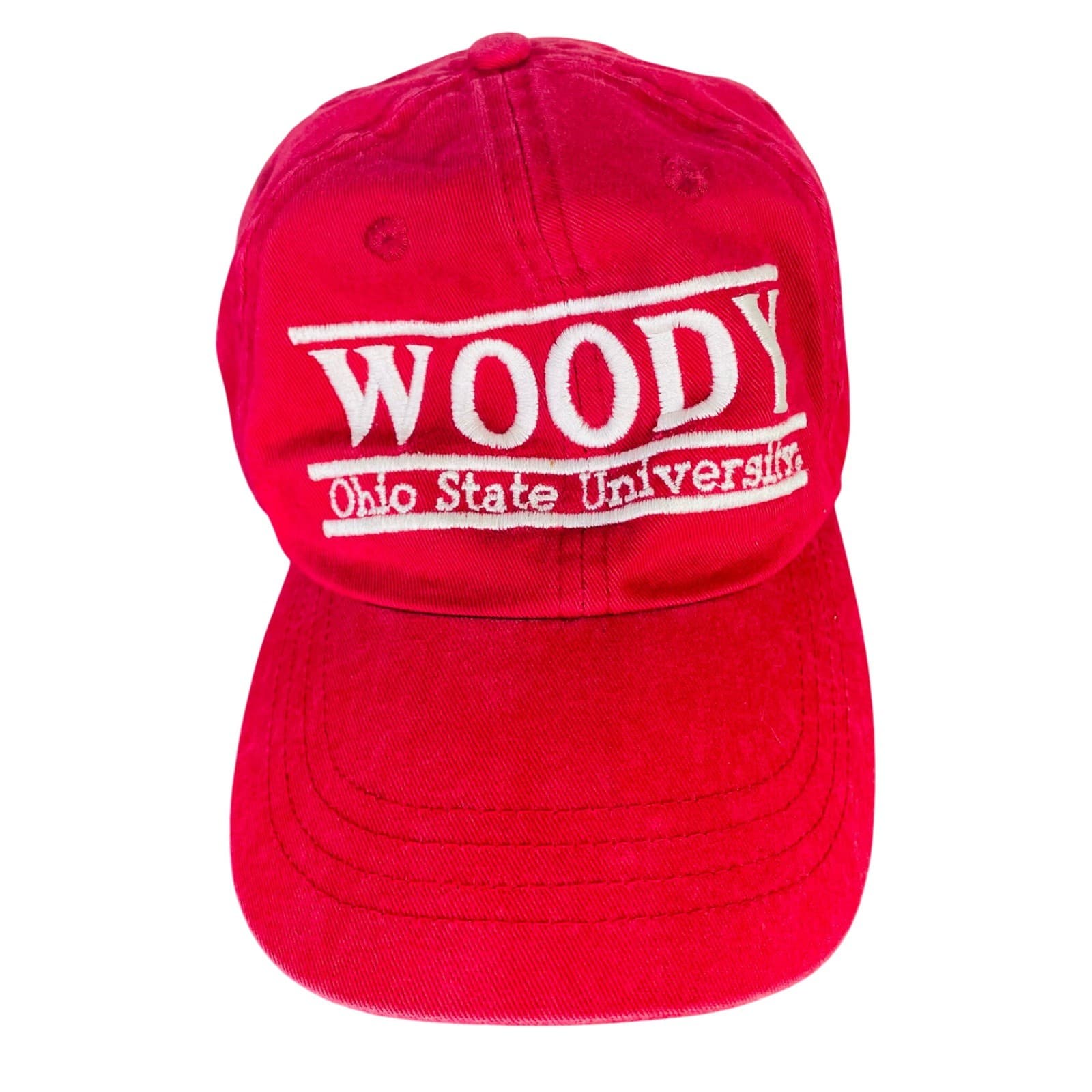 Vintage Ohio State University Woody Hayes Hat The Game Russell Athletic Red Cap