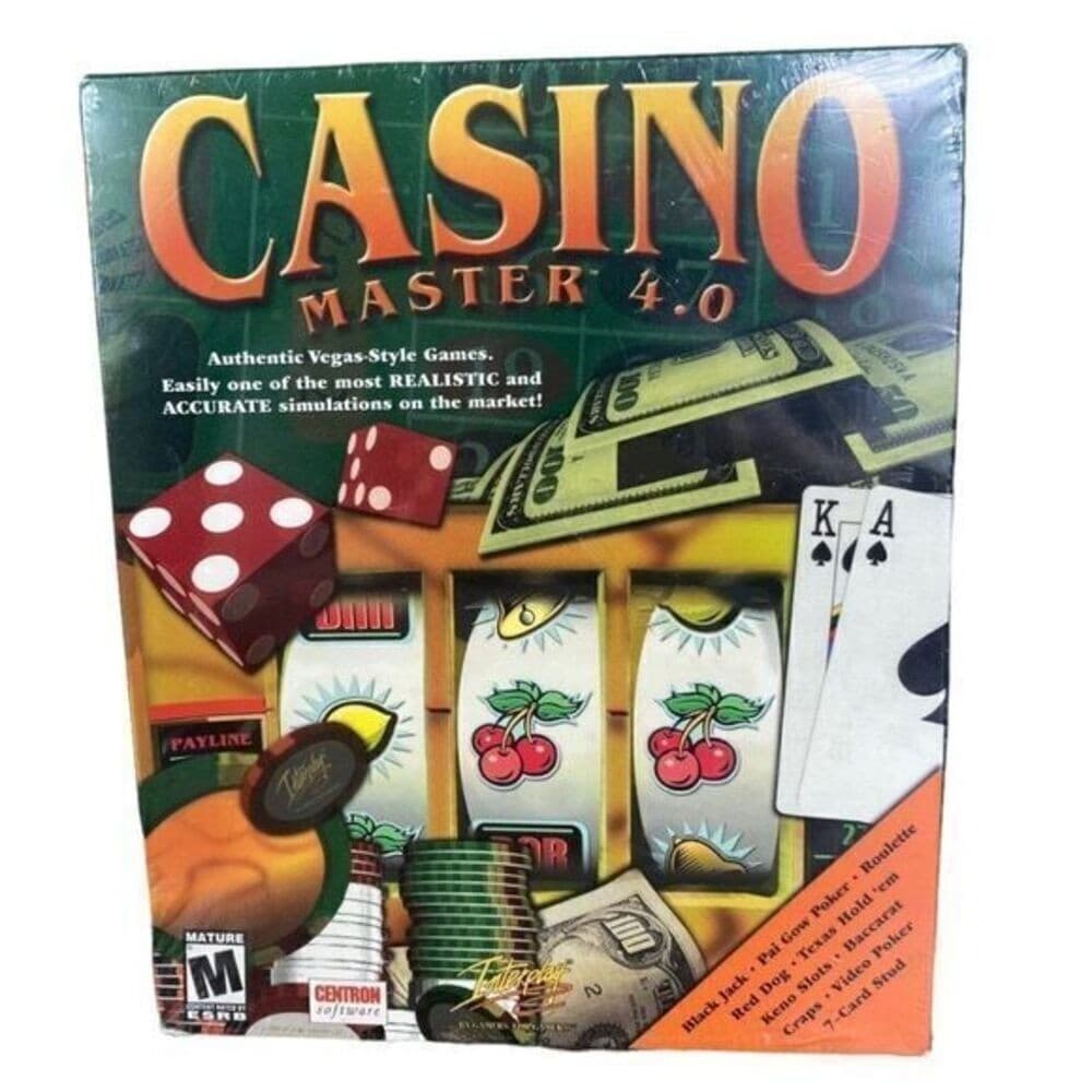 Casino Master 4.0 PC Game Edition Shuffle Deal CD-Rom Centron Software New NIB