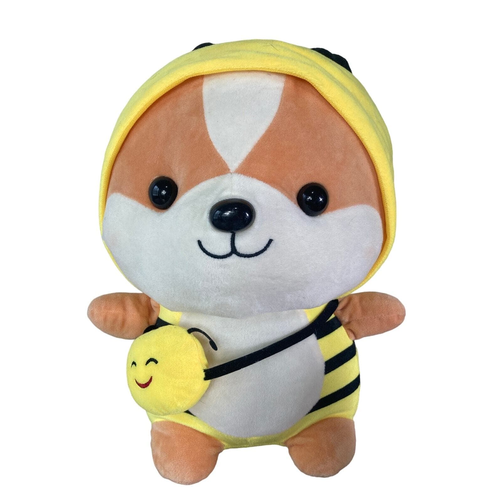 Cute Corgi Shiba Inu Plush Toy Medium Yellow Bee Costume Stuffed Animal Kawaii