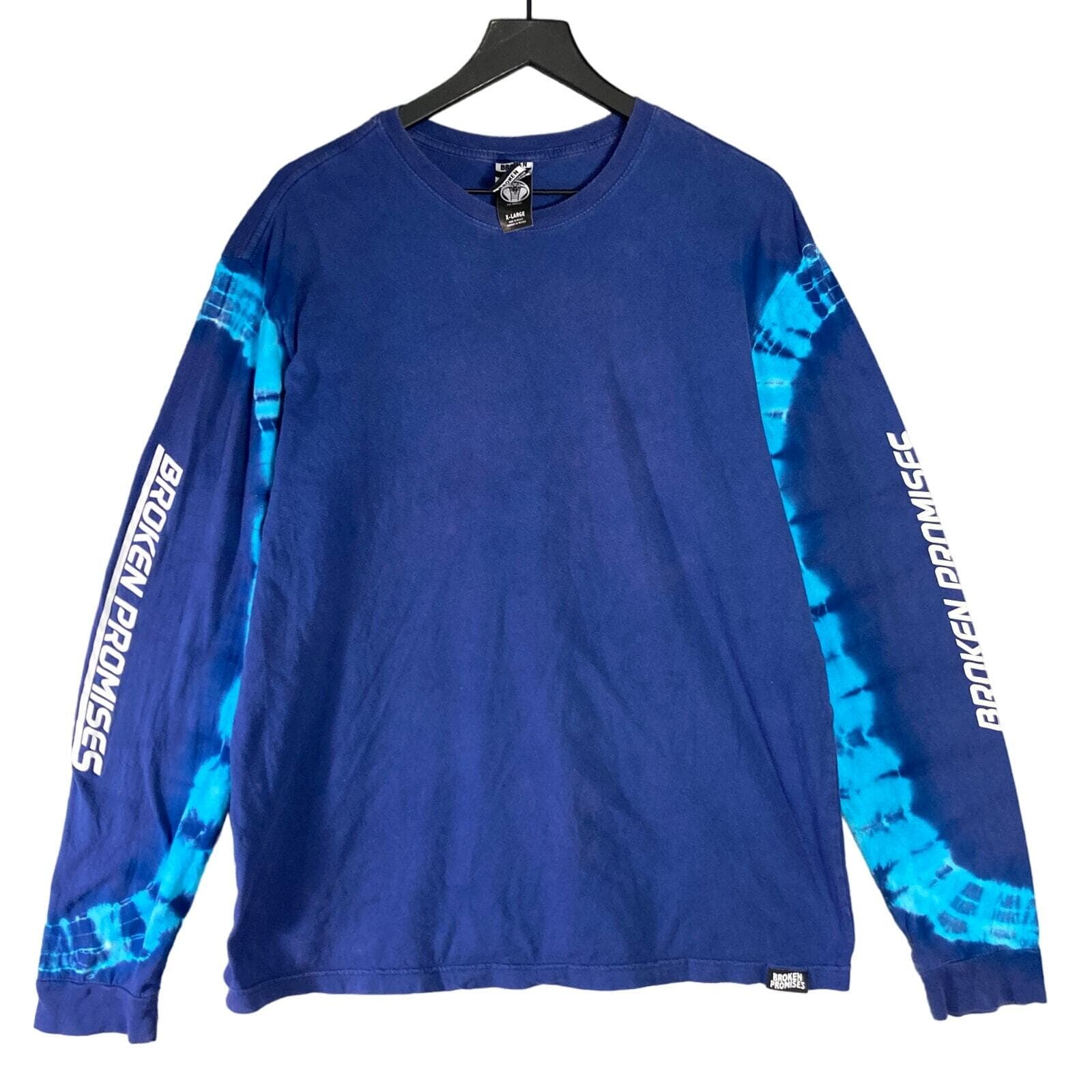 Broken Promises Long Sleeve T-Shirt Blue Unisex XL Streetwear Graphic Tee