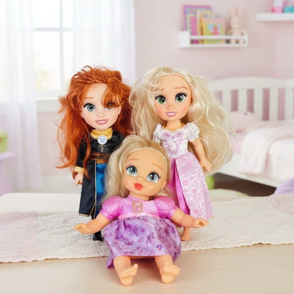 Disney Princess Doll Lot Rapunzel Merida Toddler Jakks Pacific Tangled Brave