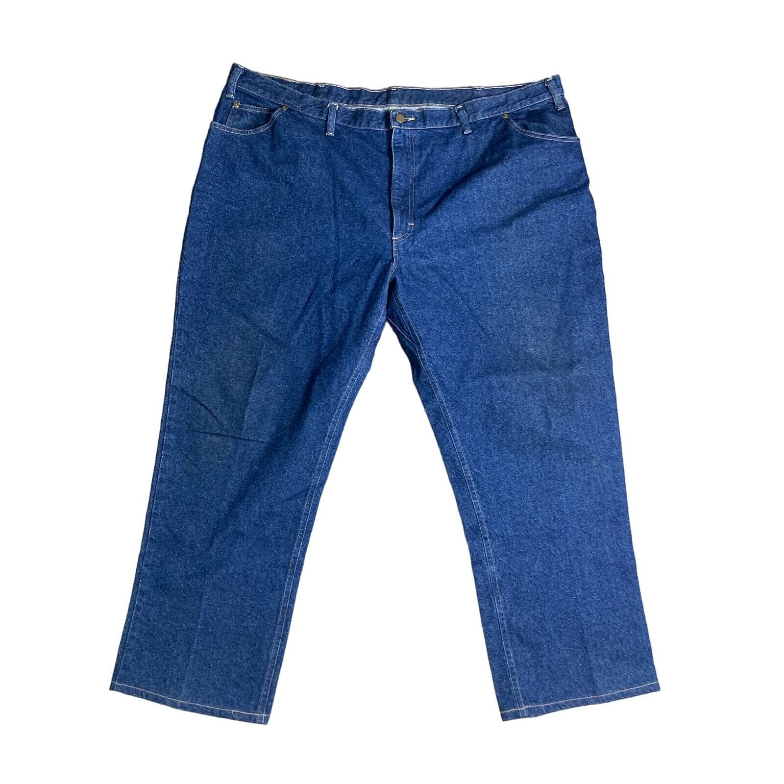 Vintage Driving Jeans, Blue Denim Mens Size 48 Relaxed Fit Straight USA Workwear