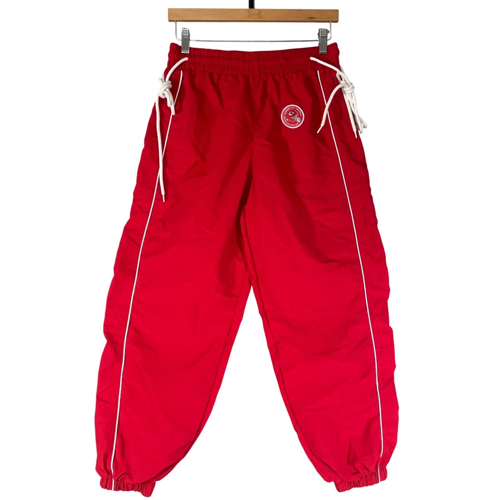 NFL Ultra Game Kansas City Chiefs Track Pants Mens M Red Nylon Football Tailgate