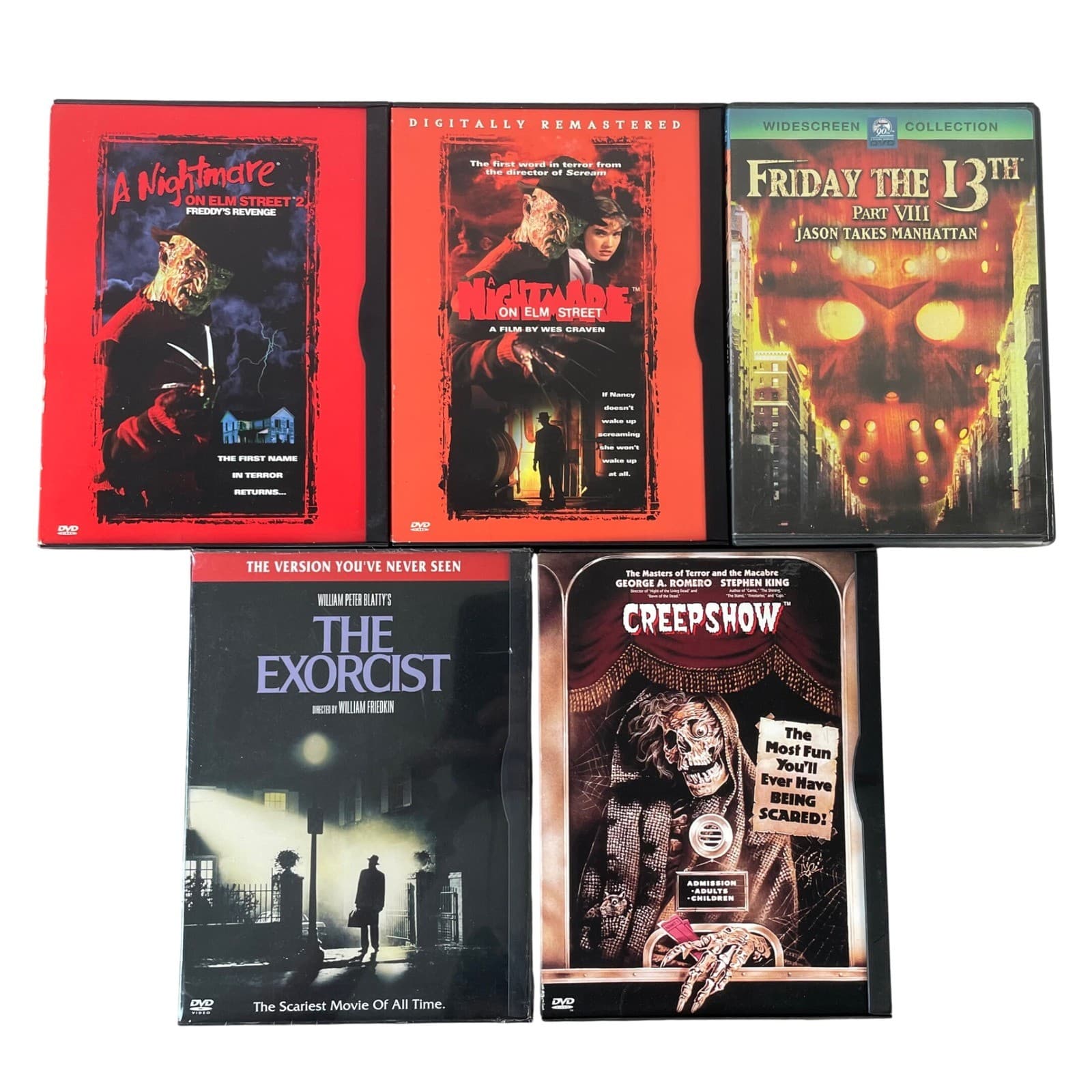 Horror DVD Lot Nightmare Elm Street Friday 13th Exorcist Creepshow Movies