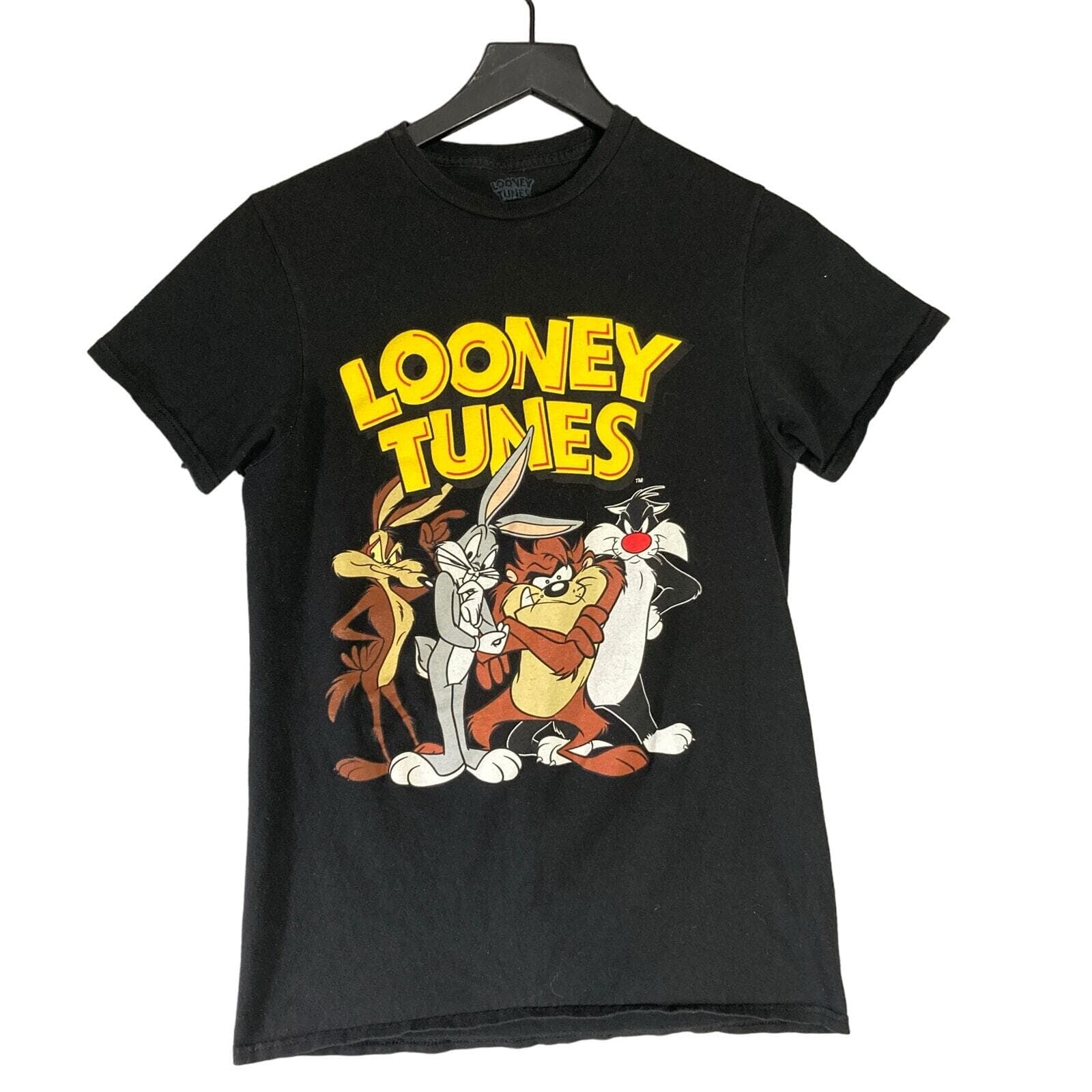Looney Tunes Graphic Tee Unisex Black Shirt Size M Bugs Bunny Daffy Duck Taz
