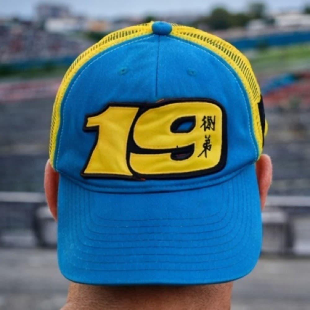 Alvaro Bautista Superbike Racing Trucker Hat Blue Yellow Snapback SBK Moto