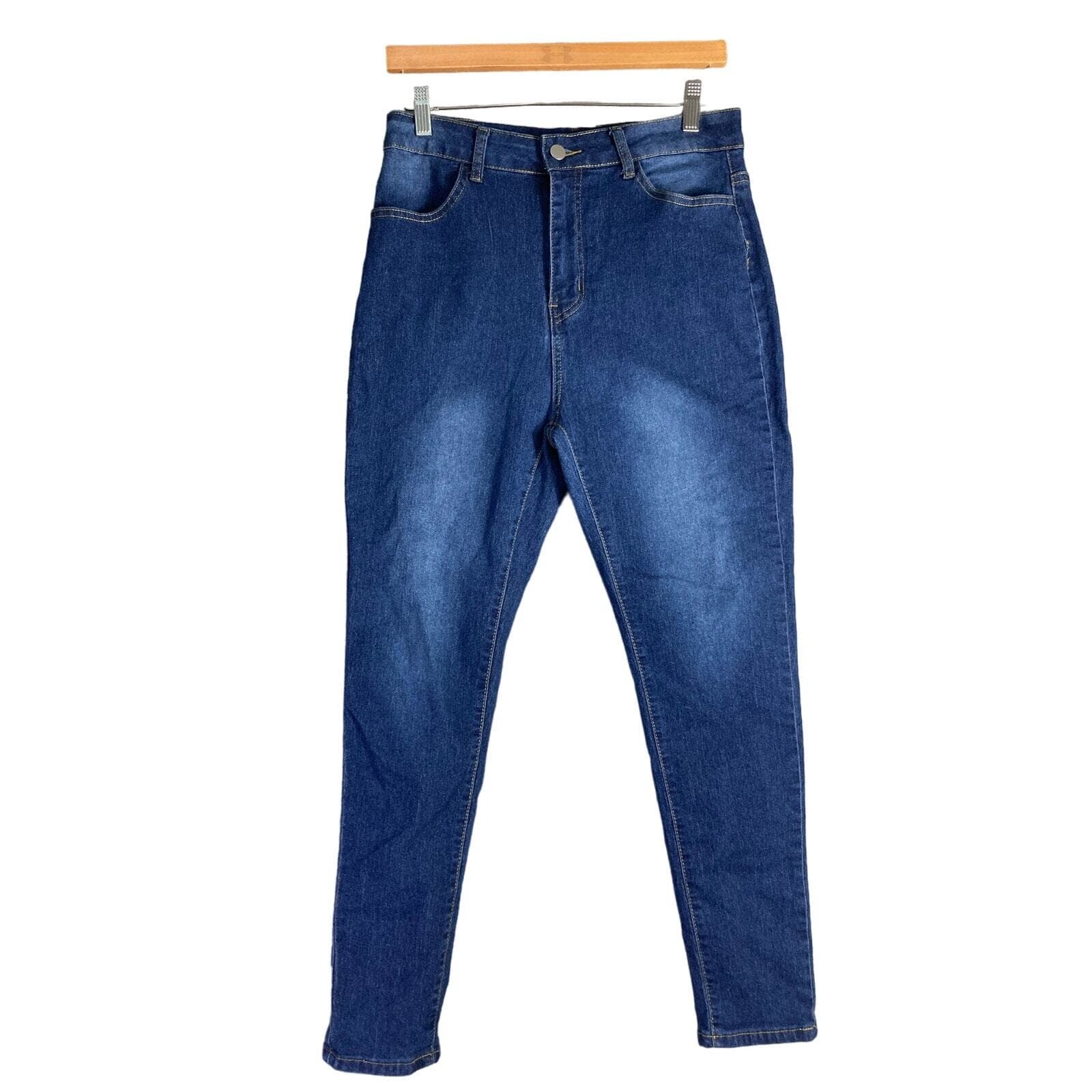 Women's High Waist Stretch Denim Jeggings Medium Blue M