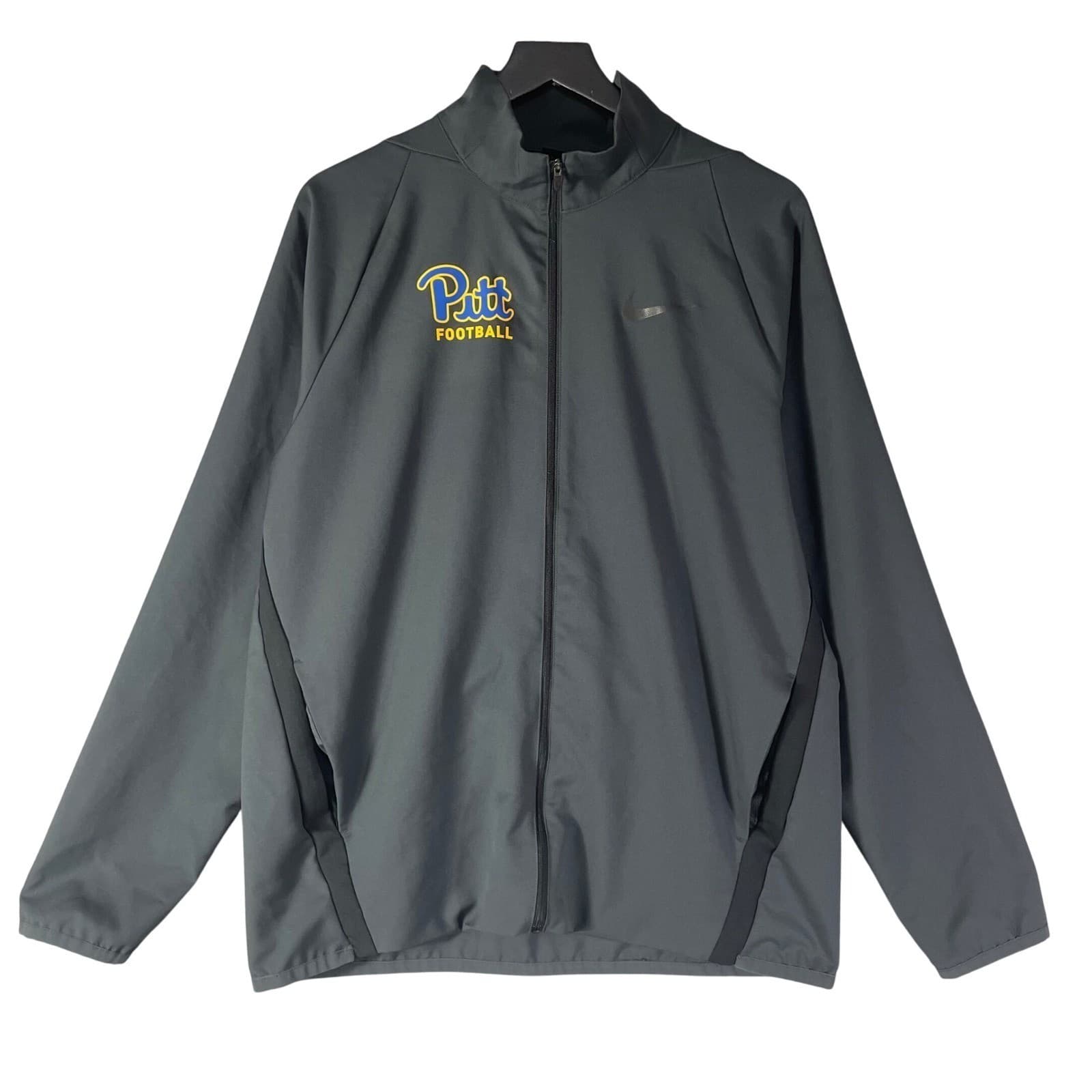 Nike Pitt Panthers Football Jacket Mens L Gray Dri-FIT Full Zip NCAA