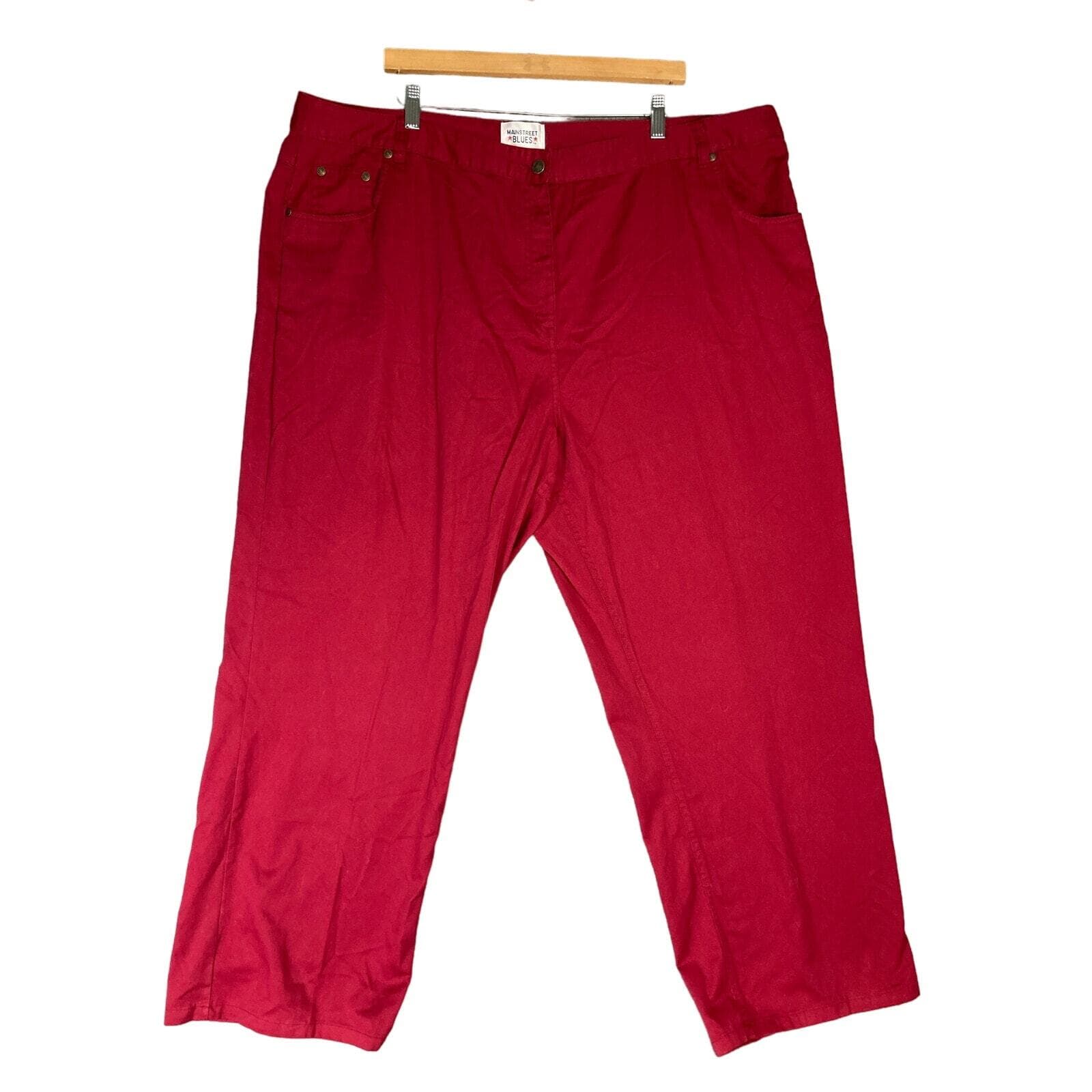 Mainstreet Blues Women's Plus Size Red Casual Pants 26W