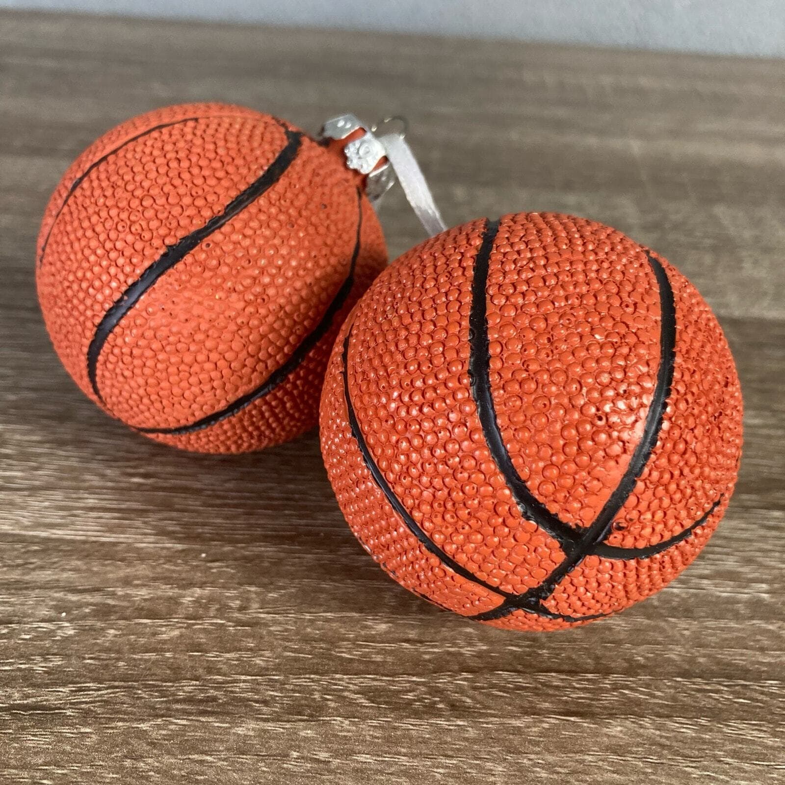 Basketball Christmas Ornaments Set of 2 Sports Theme Baubles