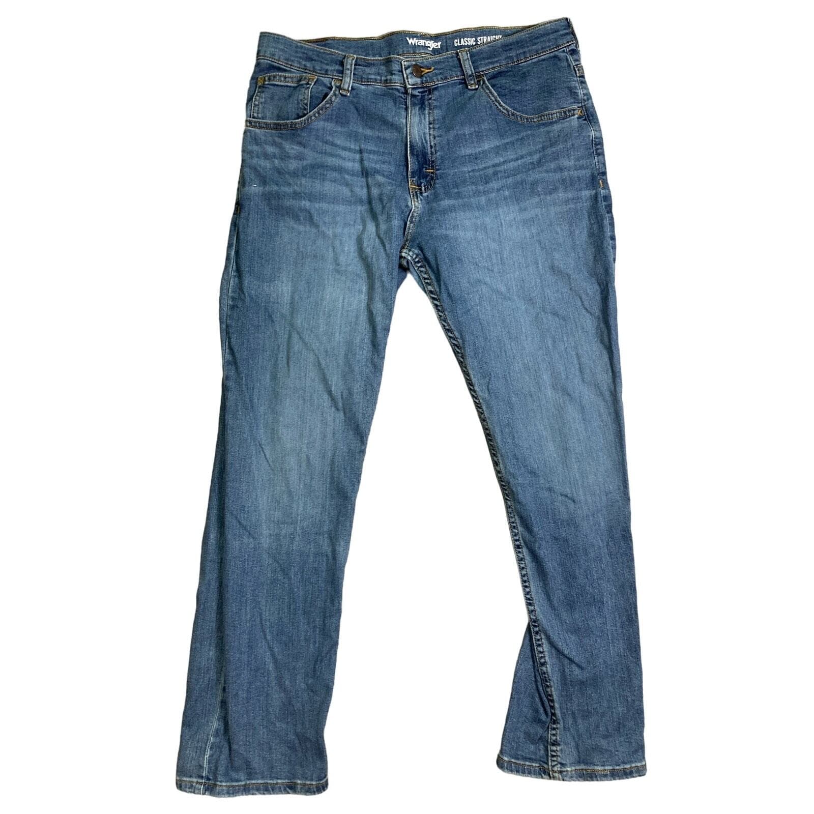 Wrangler Men's Classic Straight Jeans Blue Size M Durable 32 x 28