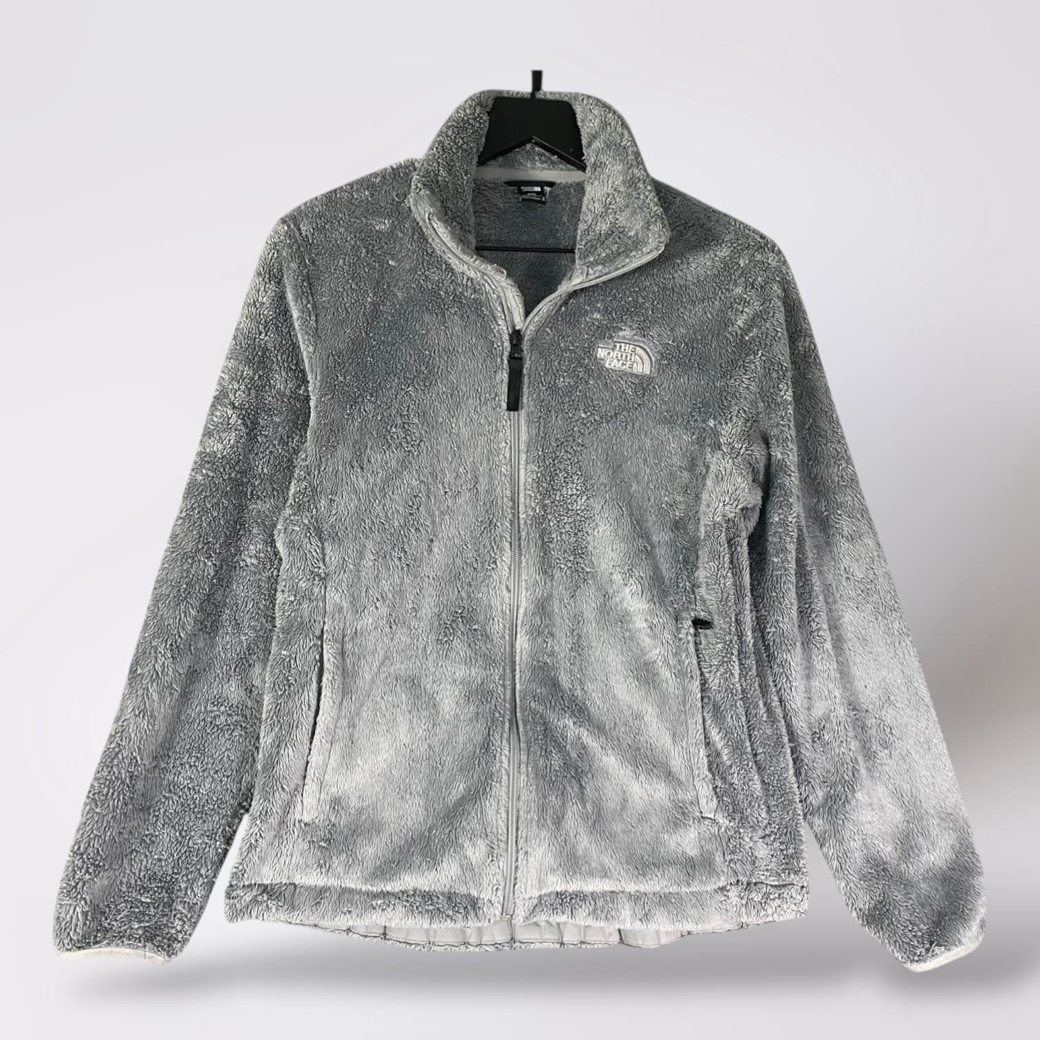 The North Face Women's Gray Fleece Zip Up Jacket Circular Design Size M