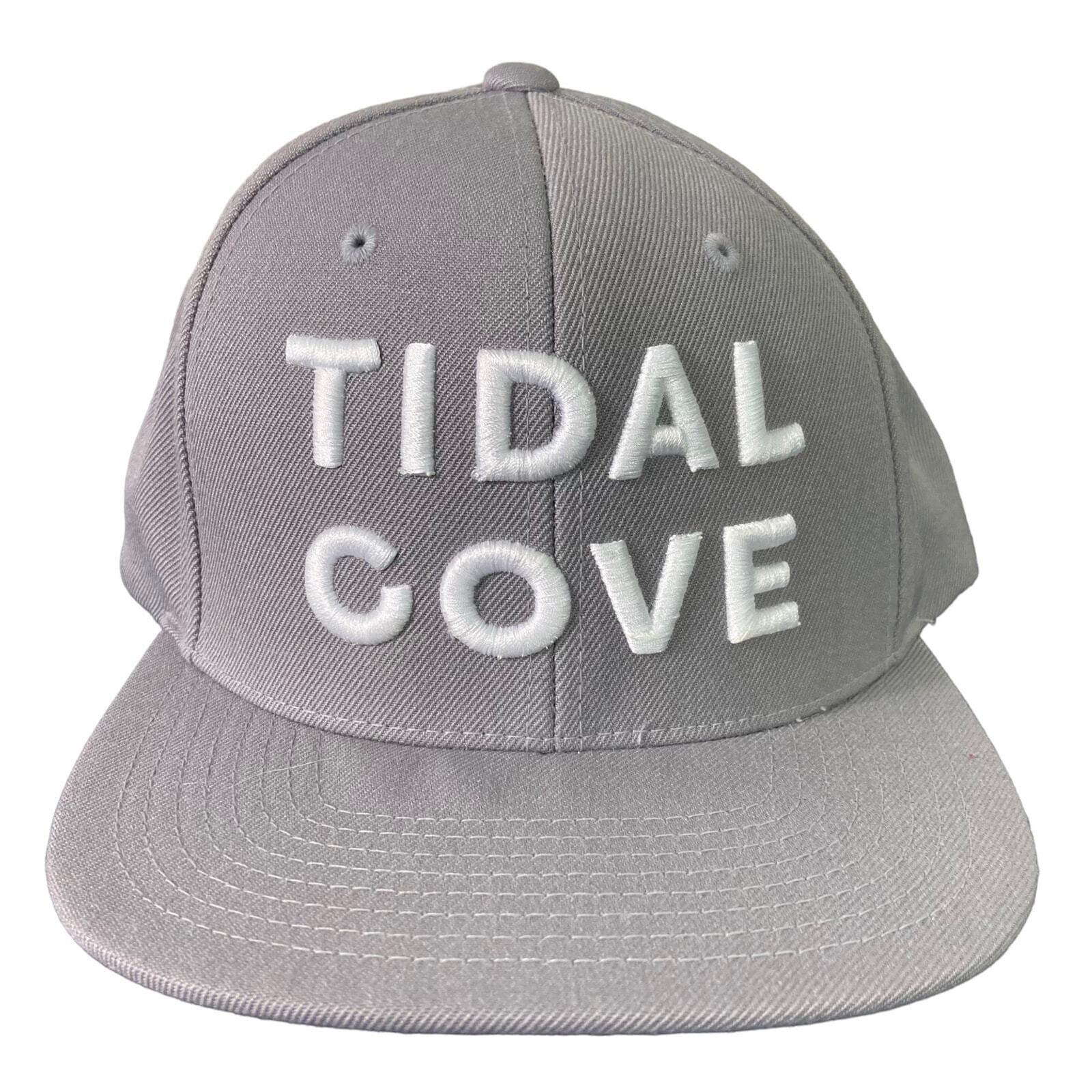 Tidal Cove Waterpark Hat Gray Snapback Adjustable Flat Brim Resort Cap
