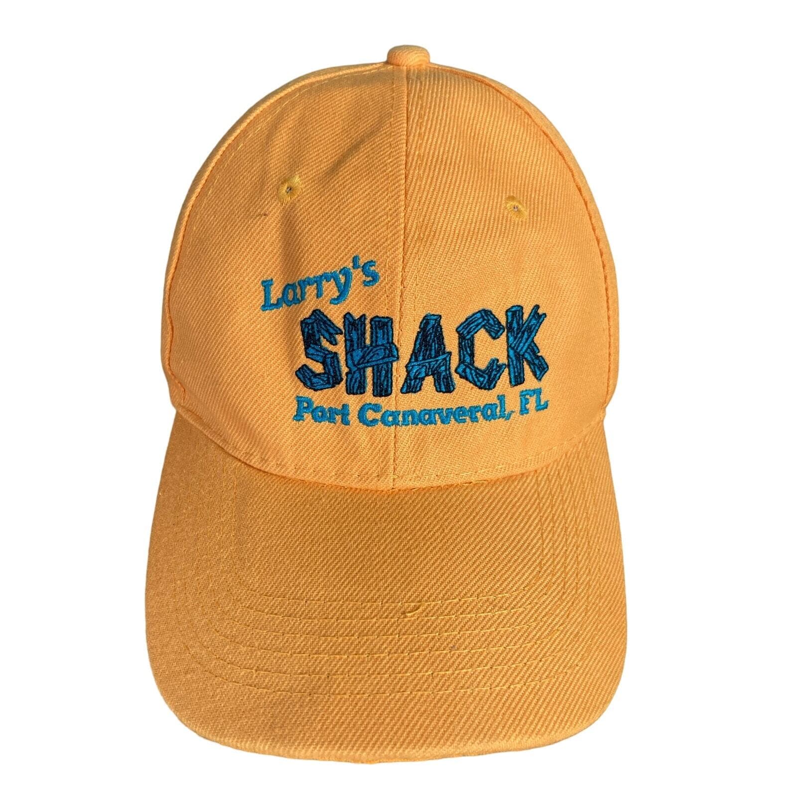 Larrys Shack Port Canaveral Orange Embroidered Cap Unisex Adjustable Hat