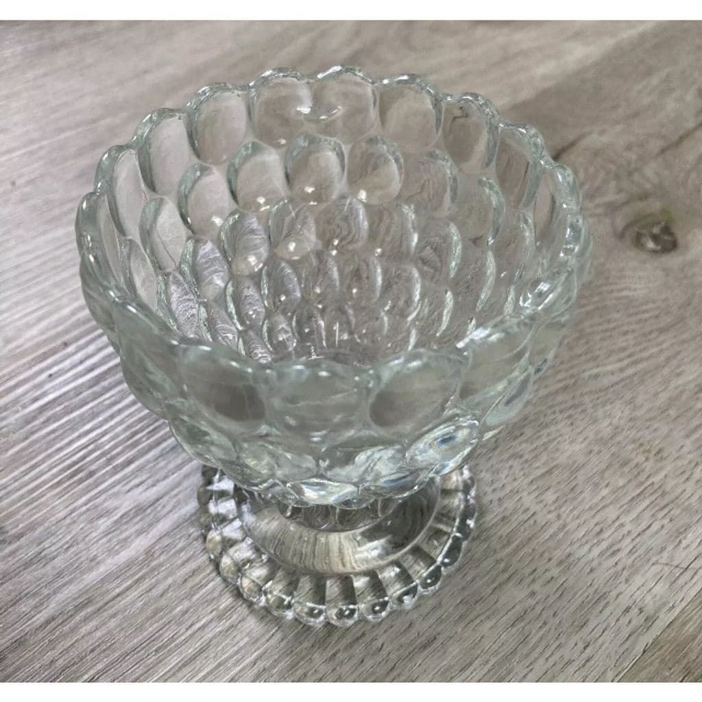 Vintage Avon Clear Bubble Glass Footed Candy Dish Sherbet Compote