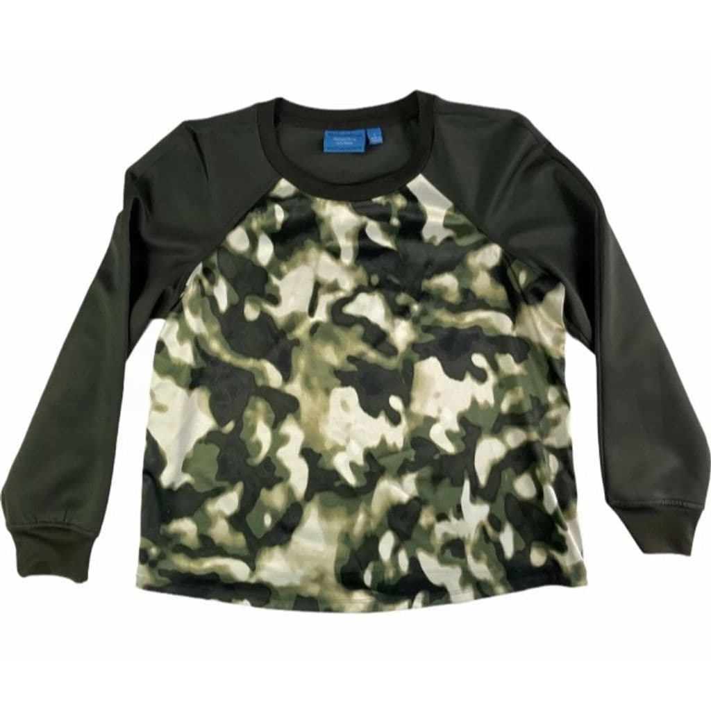 Simply Vera Wang Women's Camouflage Raglan Long Sleeve Shirt Size L