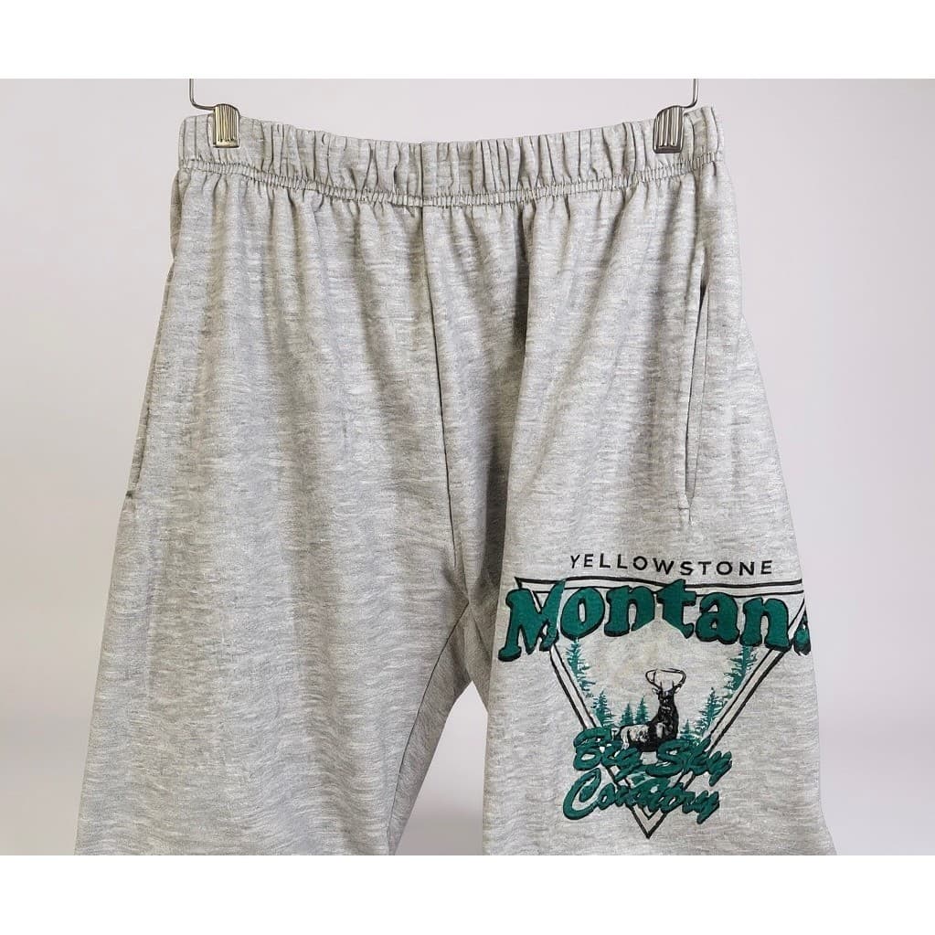Yellowstone Montana Sweatpants Gray Bootcut Graphic Lounge Pants Western USA