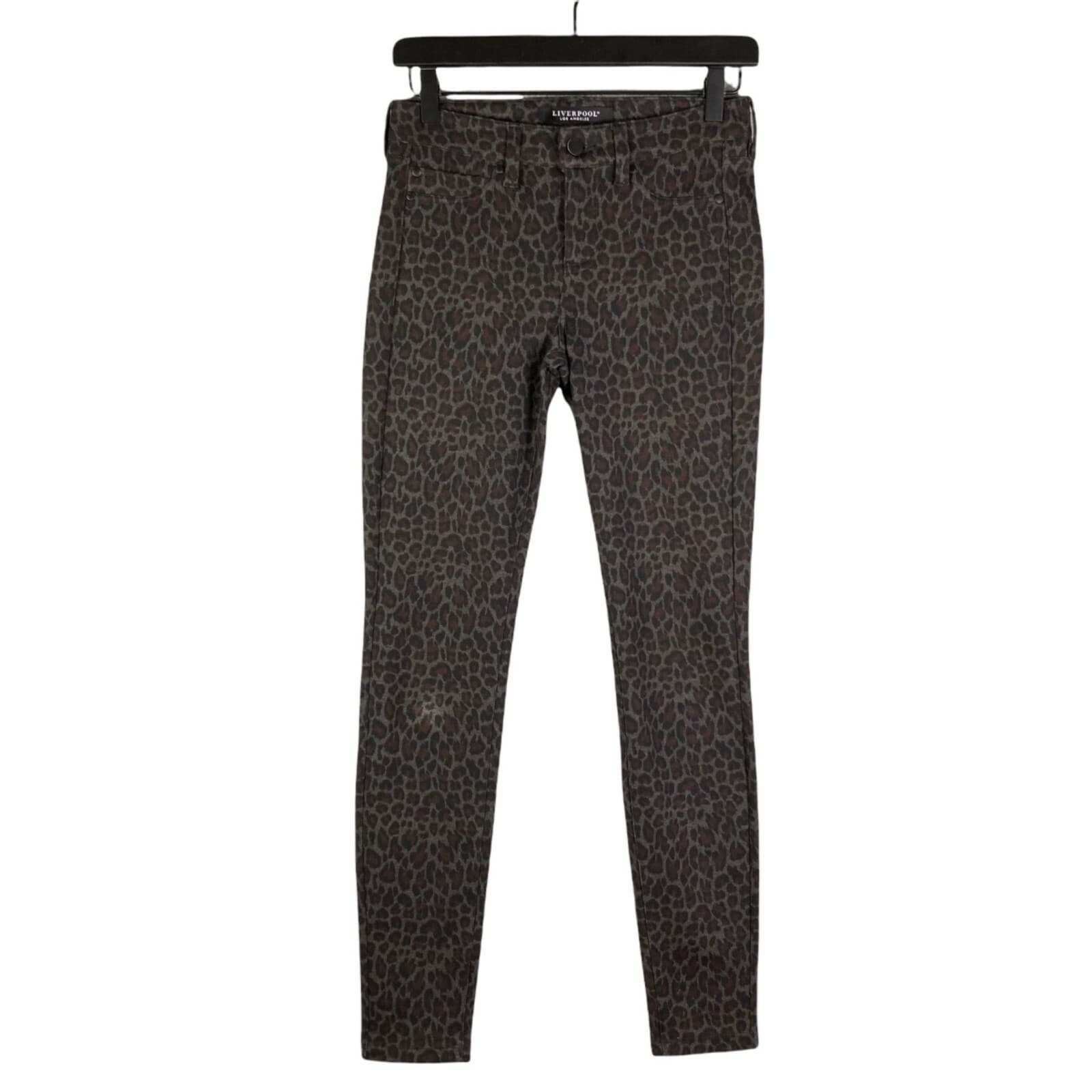 Women's Animal Print Pull On Skinny Pants Liverpool Madonna Stretch Size 0 (25)