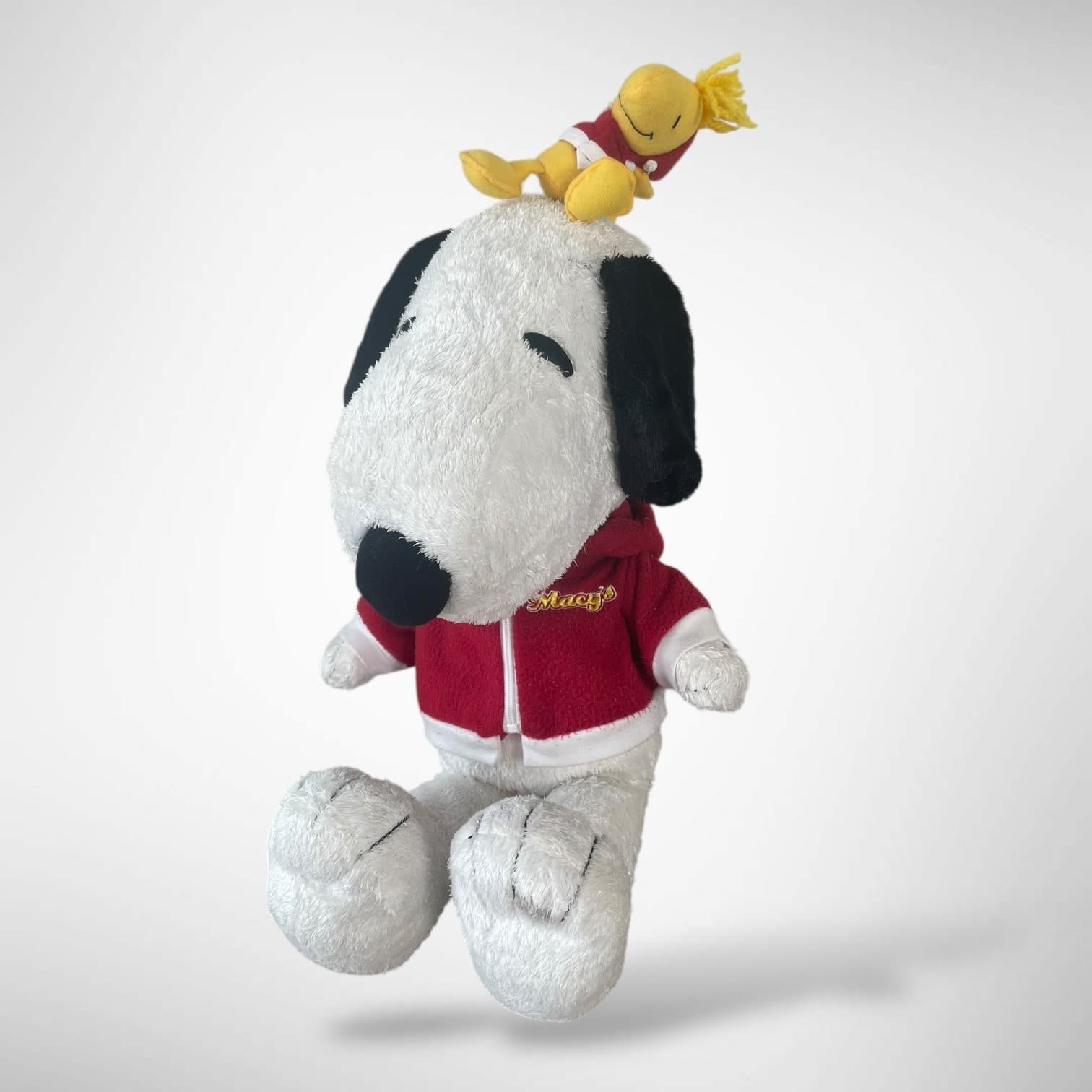 Vintage Snoopy Plush Woodstock Macys Red Jacket Peanuts 20 Inch United Feature