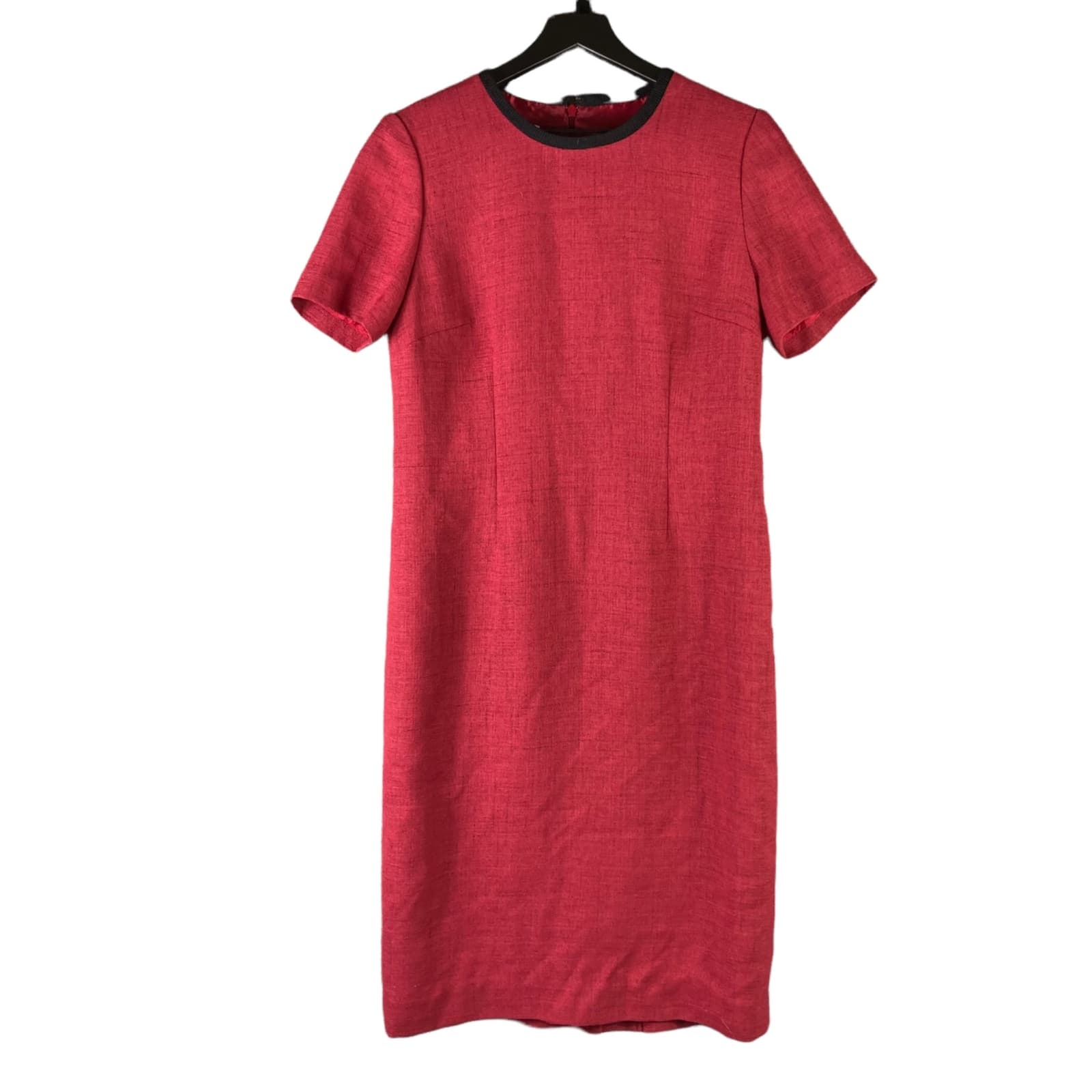 Vintage 80s Henry Lee Red Shirt Dress Womens Size 10 Short Sleeve Retro Shift