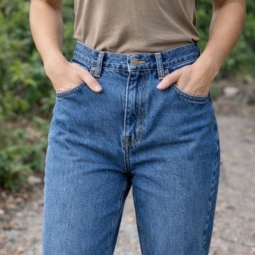 Vintage Chic High Waisted Tapered Mom Jeans Medium Wash USA Made Size 14P 28x26