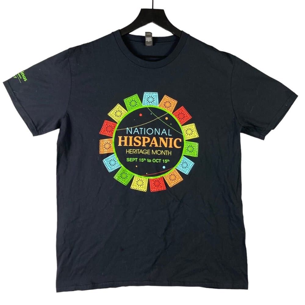 National Hispanic Heritage Month T Shirt Large Black Anvil Graphic Tee Sept 15