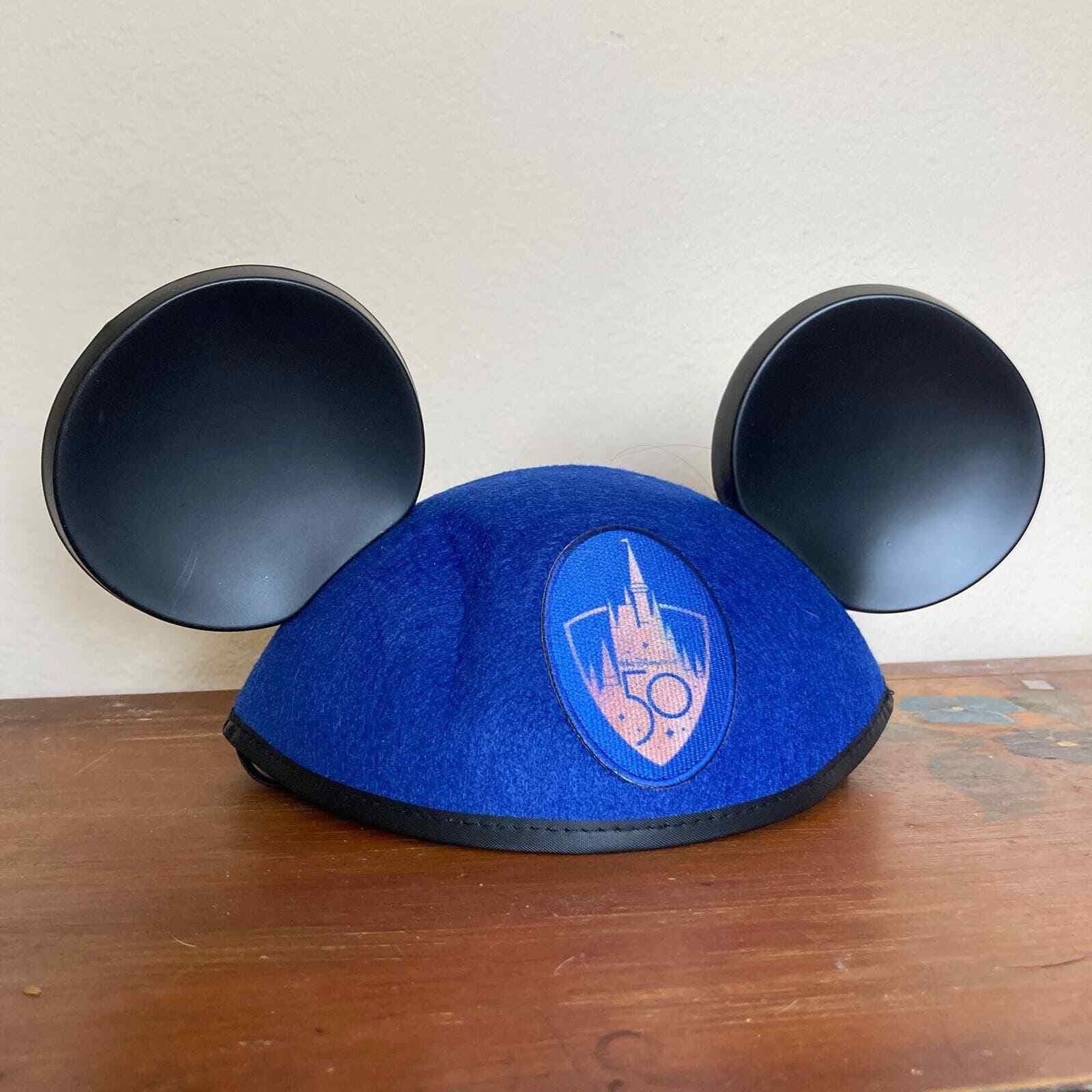 Disney 50th Cast Member Ears Blue Logo Mickey Headband Adult Employee