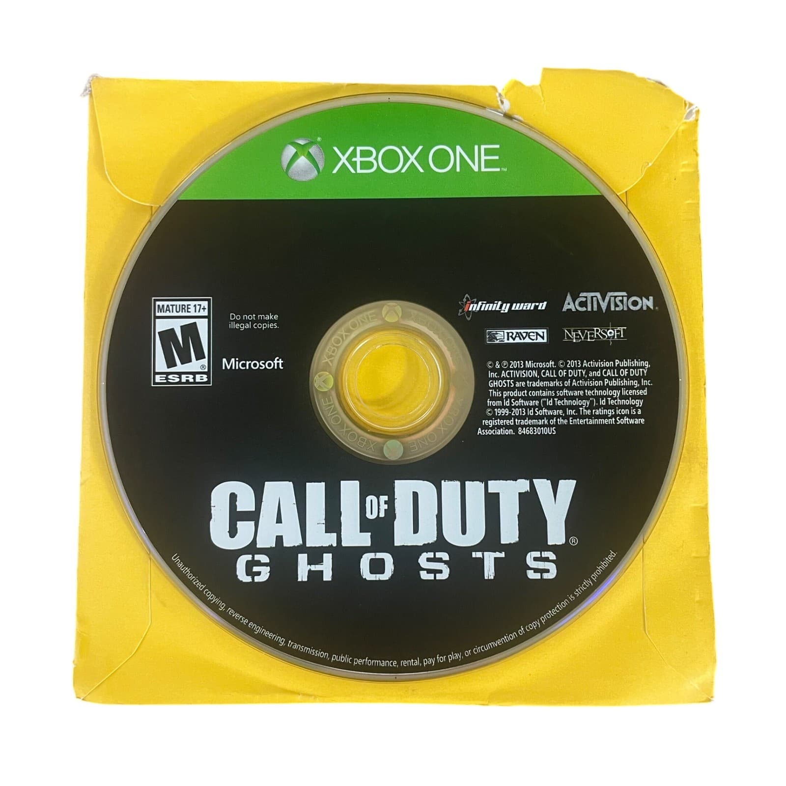 Call of Duty Ghosts Microsoft Xbox One 2013 Activision FPS Video Game Disc Only