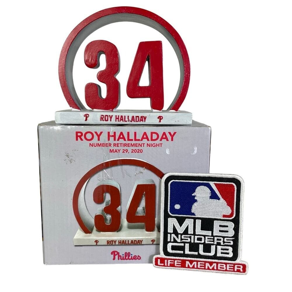 Roy Halladay 34 Phillies Retirement Plaque MLB Insiders Club SGA Collectible