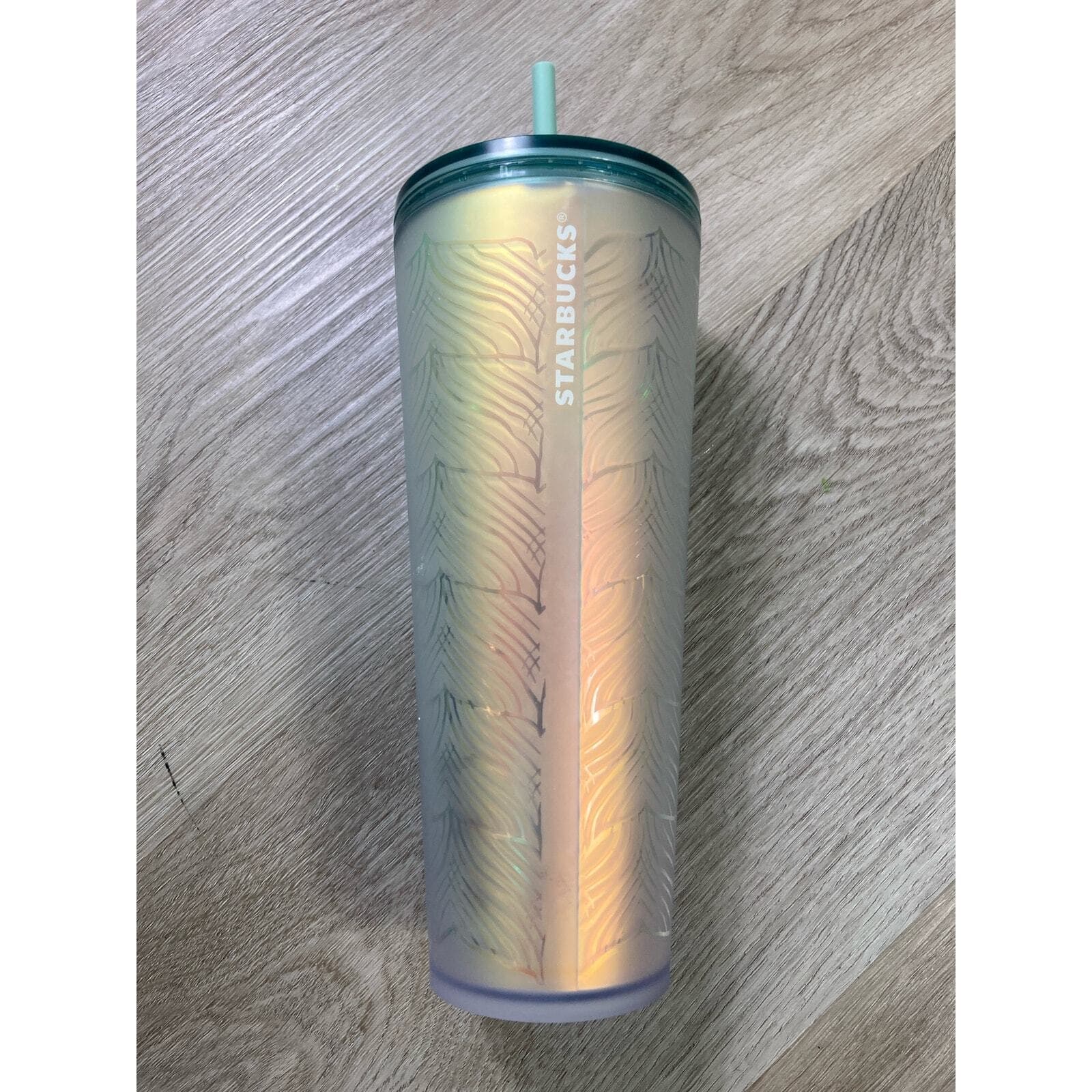 Starbucks Mermaid Tail Cup Venti Tumbler Mint Green Iridescent 24oz