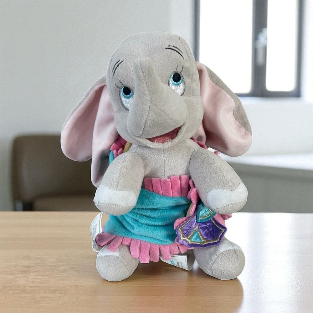 Disney Babies Dumbo Elephant Plush Disney Parks Turquoise Dress Doll Toy
