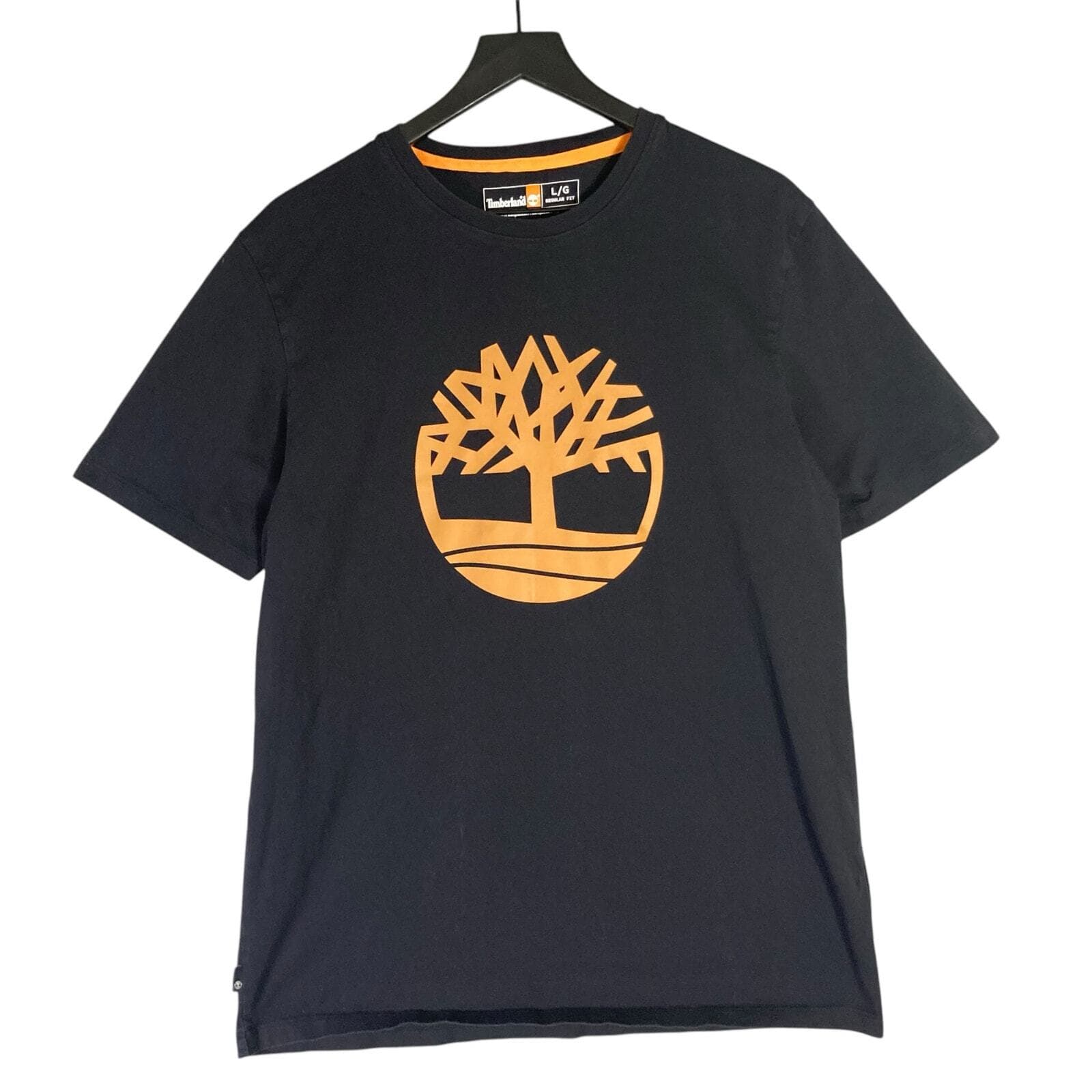 Timberland Men's Black Graphic Print T-Shirt Size L Short Sleeve Casual