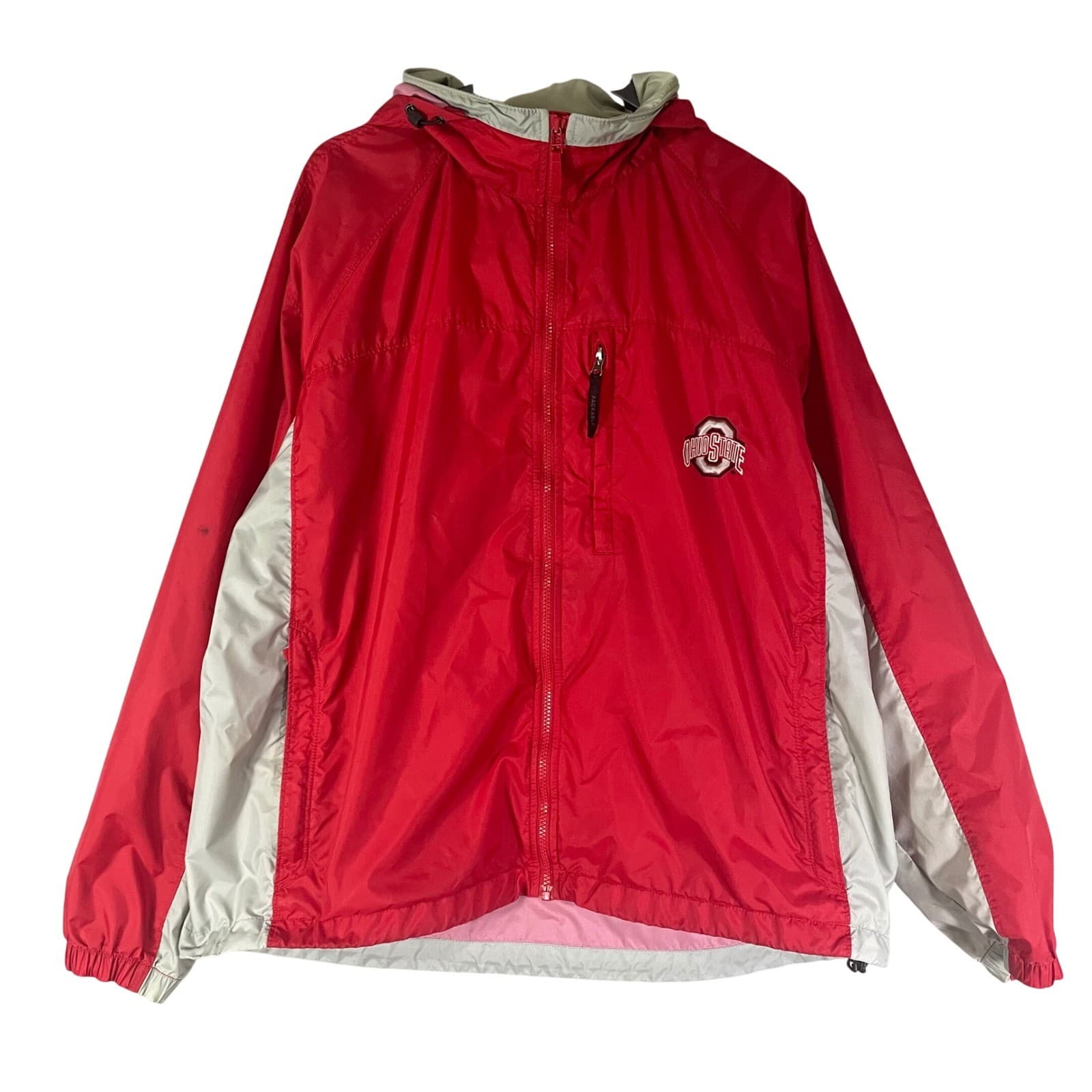 Columbia Ohio State Buckeyes Windbreaker Jacket Red Hooded Mens XL NCAA Full Zip
