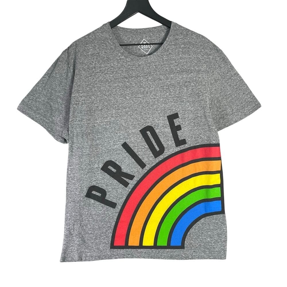 Well Worn Heather Gray PRIDE Rainbow Arc Graphic Short‑Sleeve T‑Shirt Size 2XL
