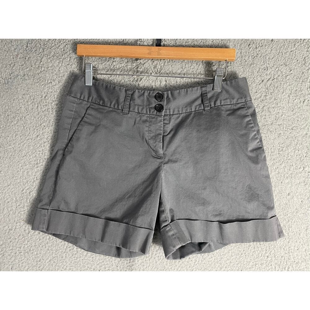 Tommy Hilfiger Womens Gray Chino Shorts Size 8 Stretch Cotton Preppy Casual