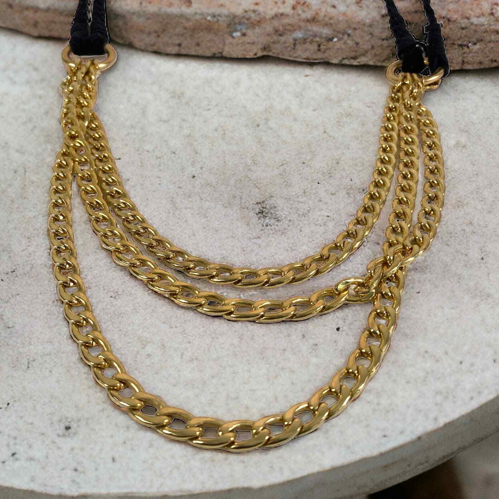 Womens Bohemian Chunky Chain Necklace Bold Gold Statement Costume Jewelry