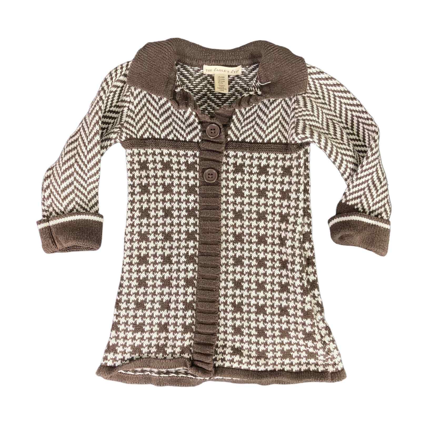 Baby Sweater Dress 24 Months Infant Girl Brown Knit Winter Outfit Warm Clothes