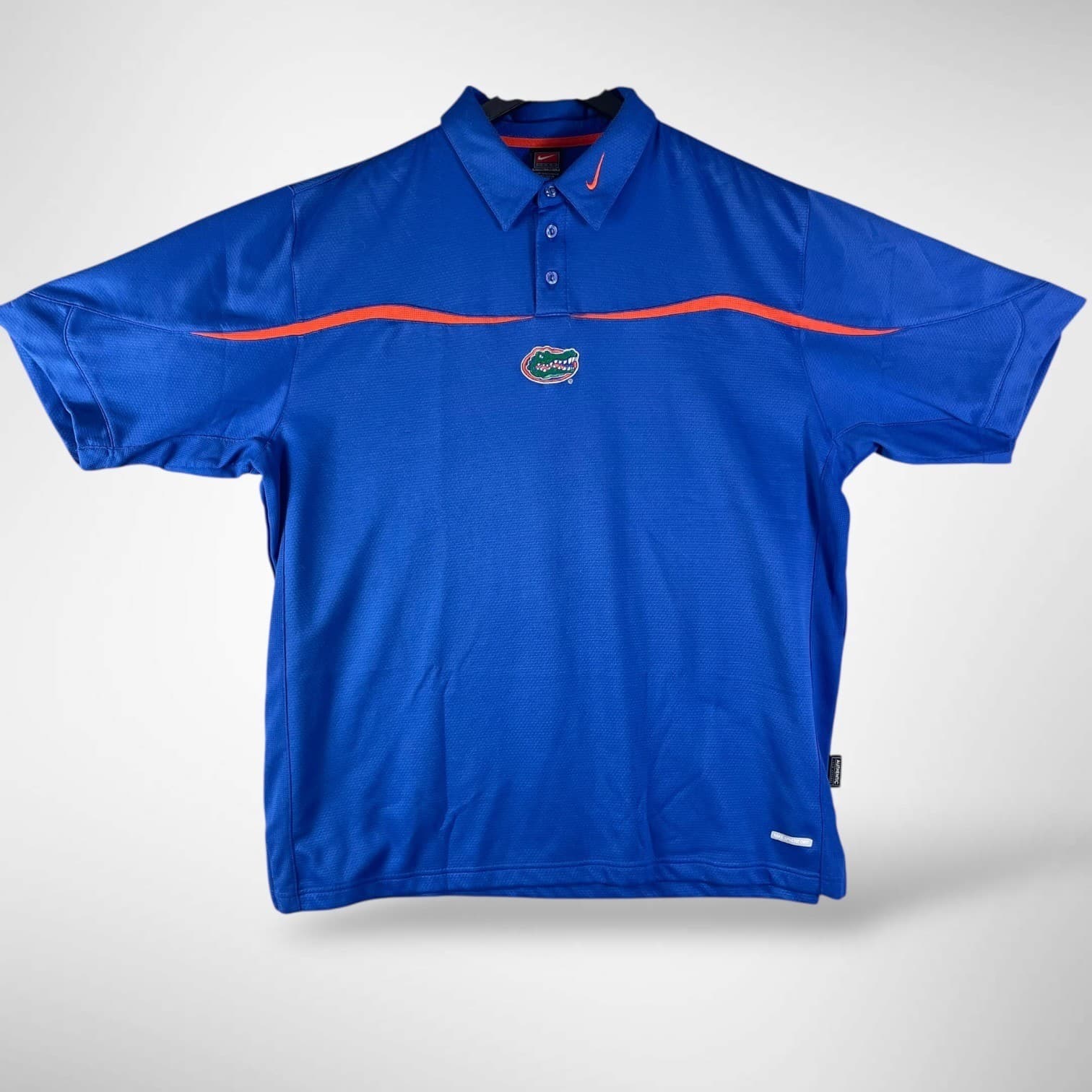 Nike Florida Gators Men’s XL Polo Shirt Blue Orange Short Sleeve NCAA Footbal