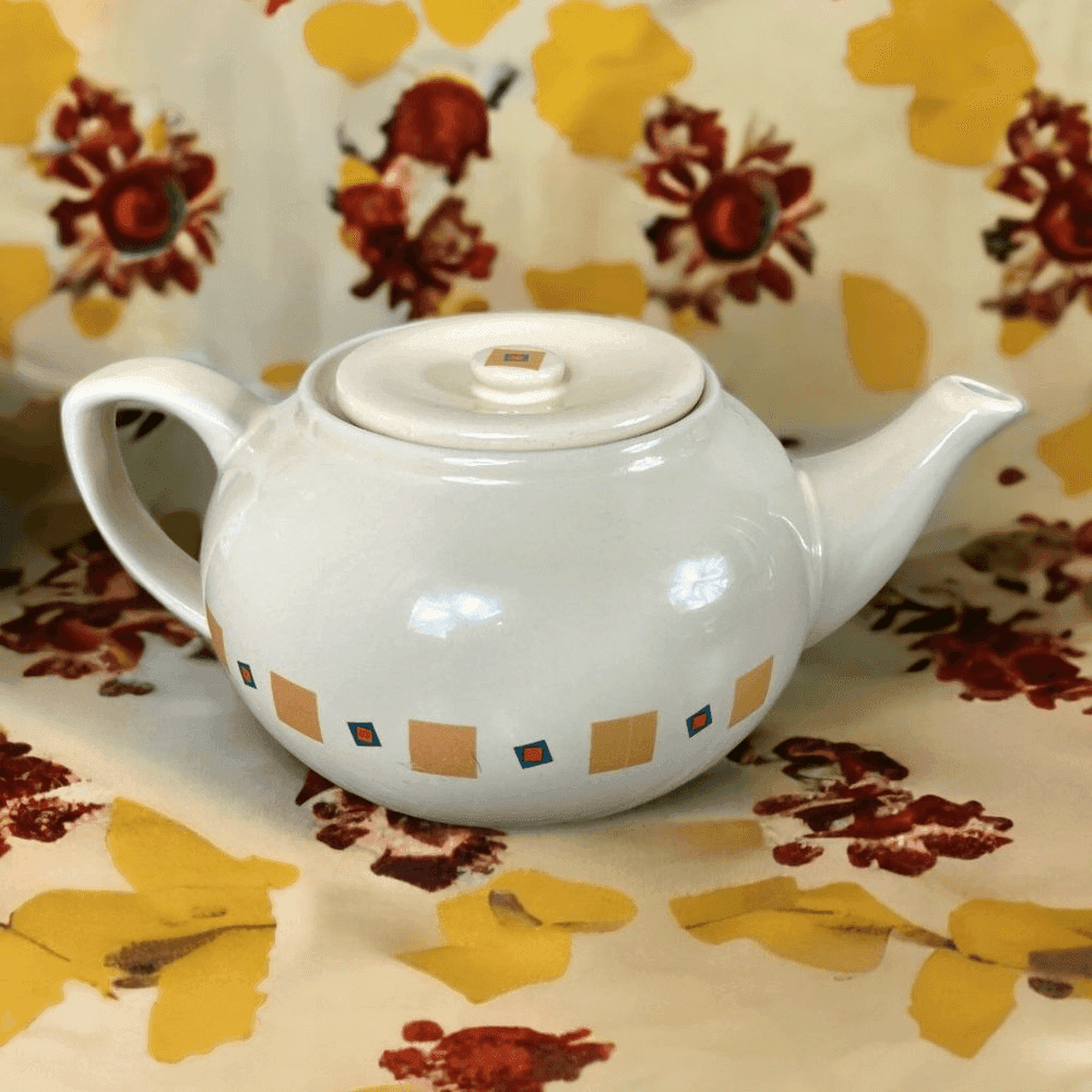 Vintage Hand Painted Ceramic Teapot Art Pottery Kitchen Decor Collectible Gift