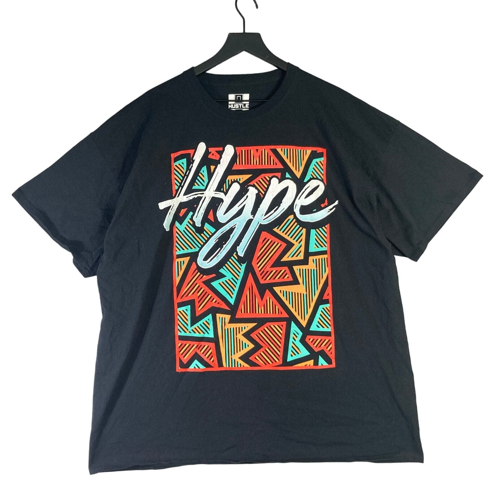 Men's Black Graphic Tee 4XL Crew Neck Streetwear Bold Print T-Shirt Hip Hop