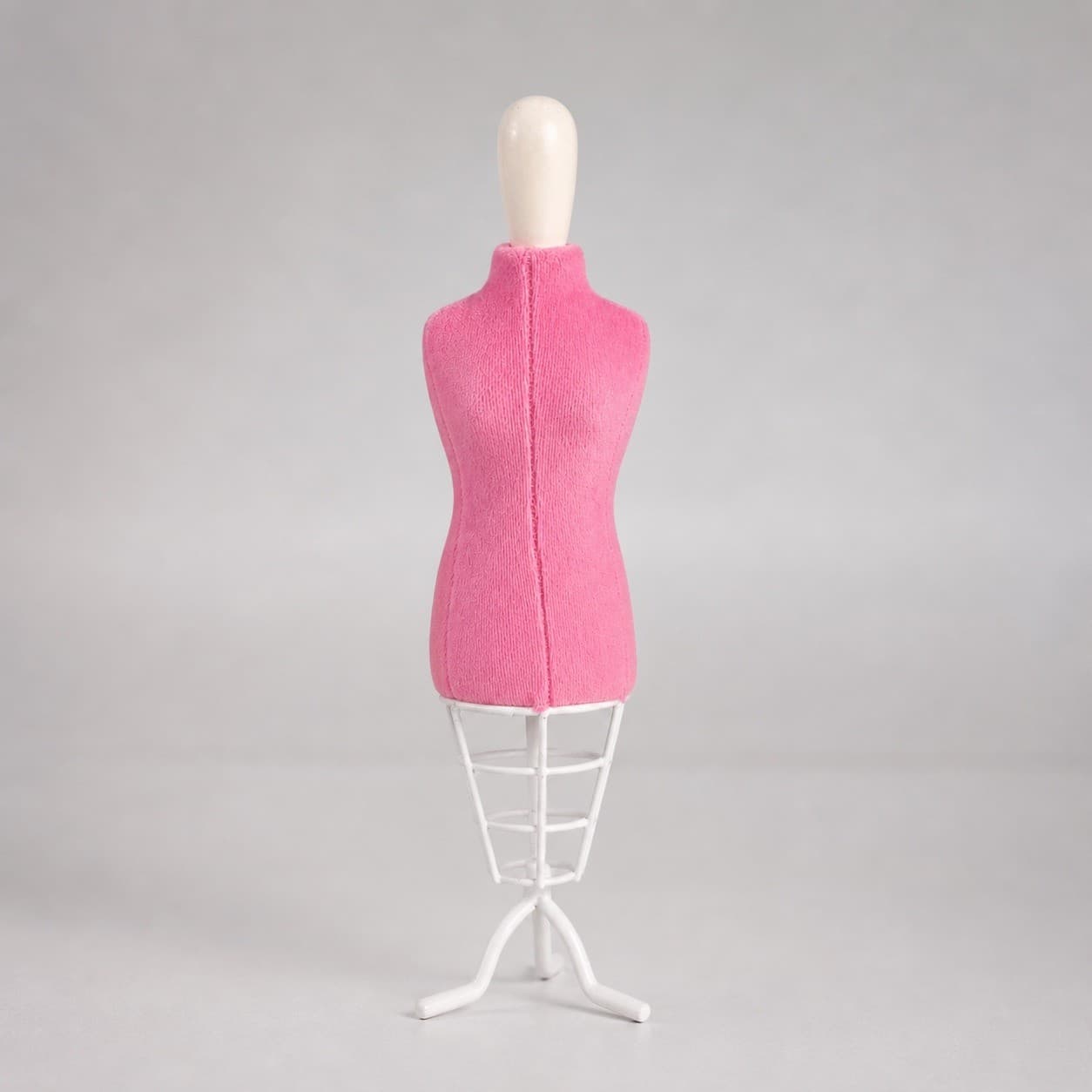 Pink Doll Dress Form Mannequin 11.5" Fashion Doll Wire Stand Sewing Display