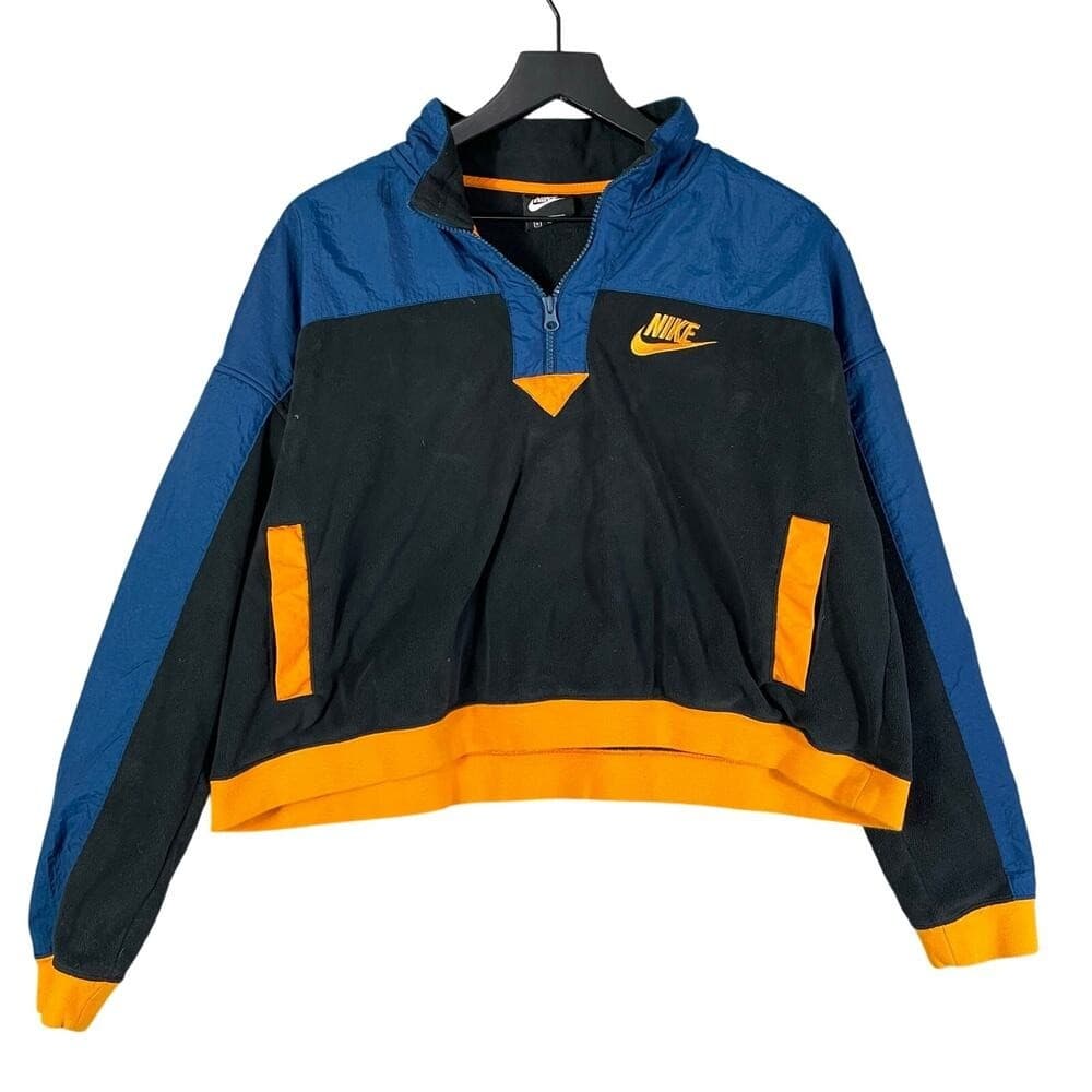 Nike Women's Quarter Zip Fleece Colorblock Pullover Jacket XL Extra Large Cozy