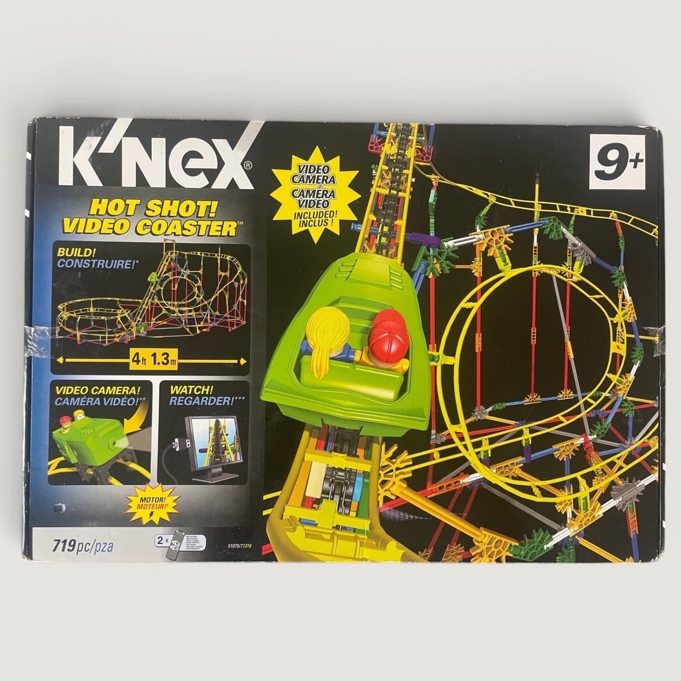 K'NEX Hot Shot Video Coaster 51075 Roller Coaster Building Set Box 9+ Toy
