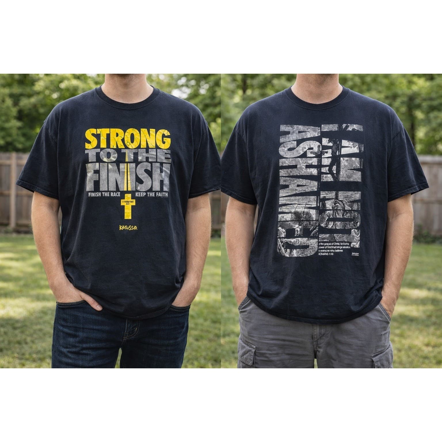 Christian Cross Faith Graphic T Shirt Men’s 3XL Black Jesus Religious Shirt