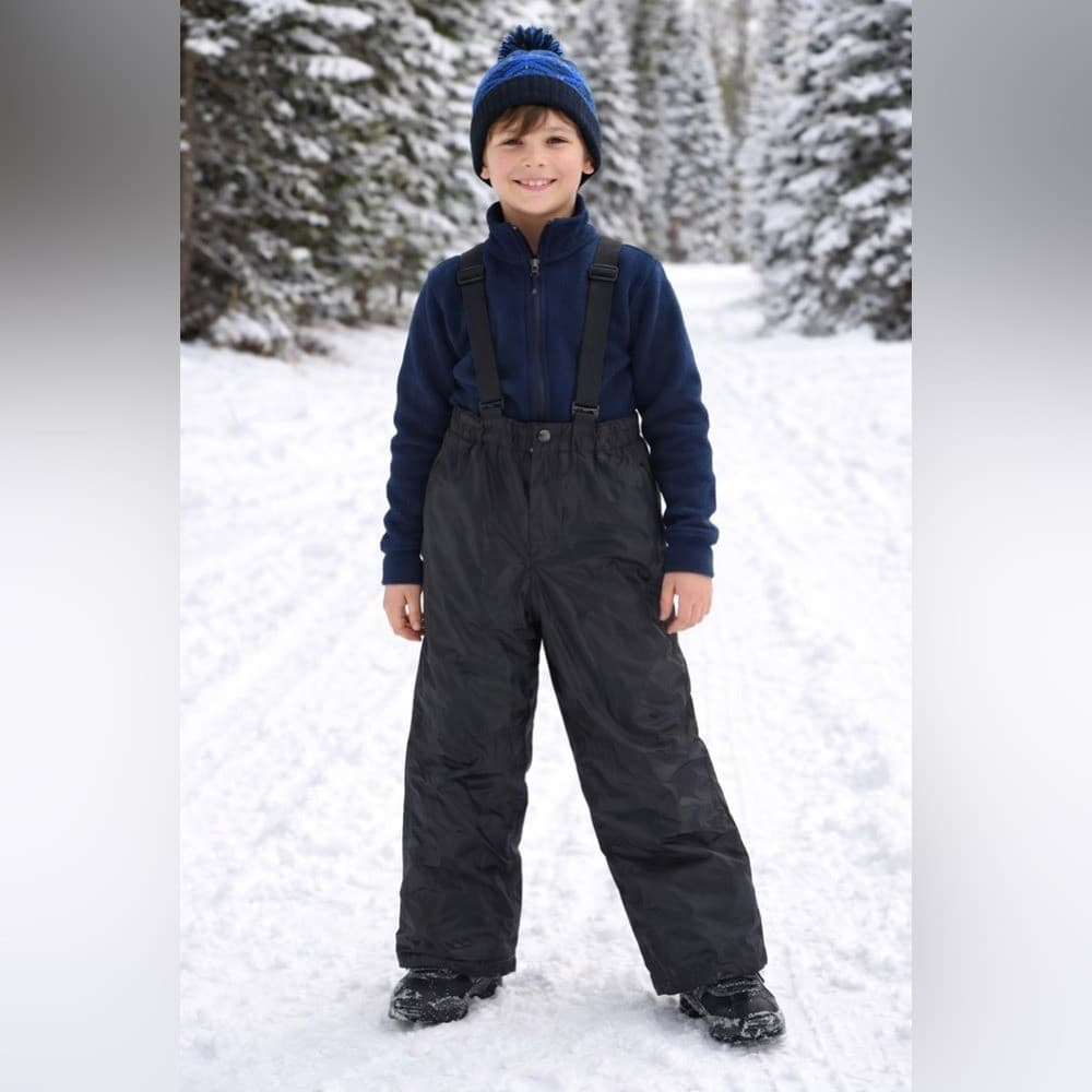 Iceburg Outerwear Youth Snow Pants Ski Bibs Size M 7 8 Black Insulated Lined
