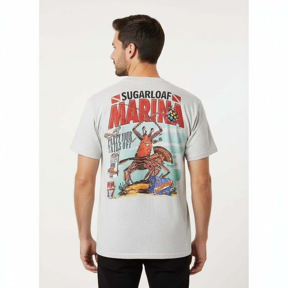 Sugarloaf Marina Bass Boat Men's Gray Graphic Tee S Short Sleeve Crew Neck