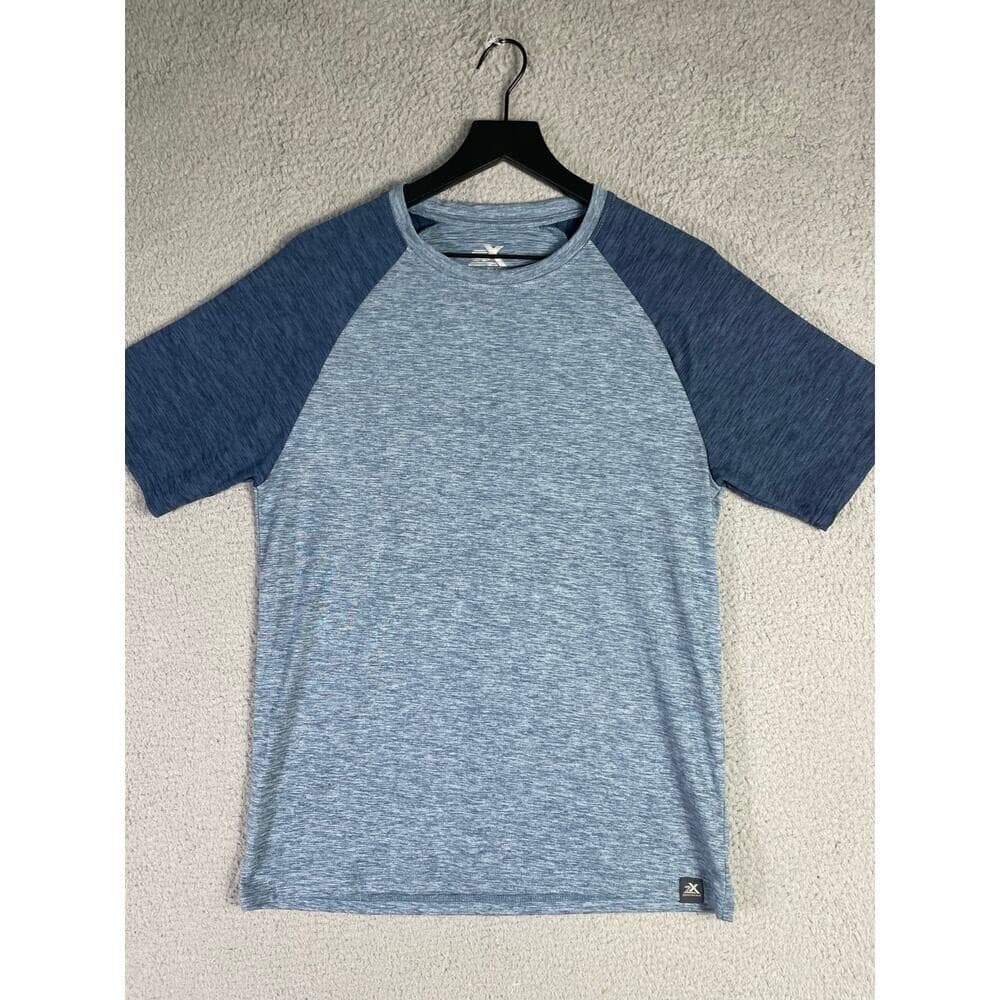 ZeroXposur Men's Blue Raglan Active Short Sleeve Shirt Size S Lightweight