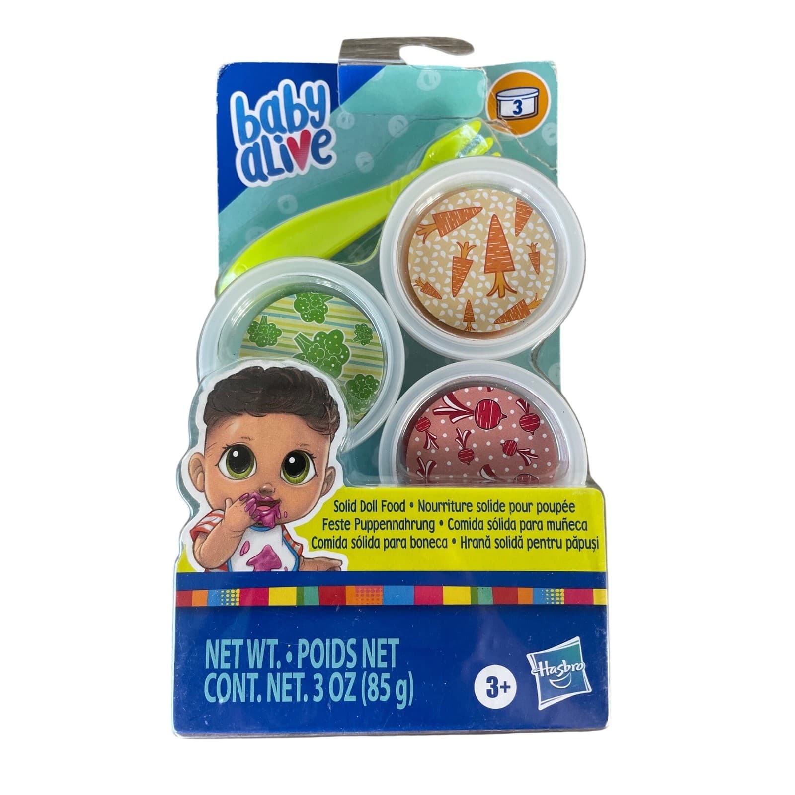 Hasbro Baby Alive Doll Food Refill Pack Solid Mix 3 Cups Sealed 3 Oz Accessory