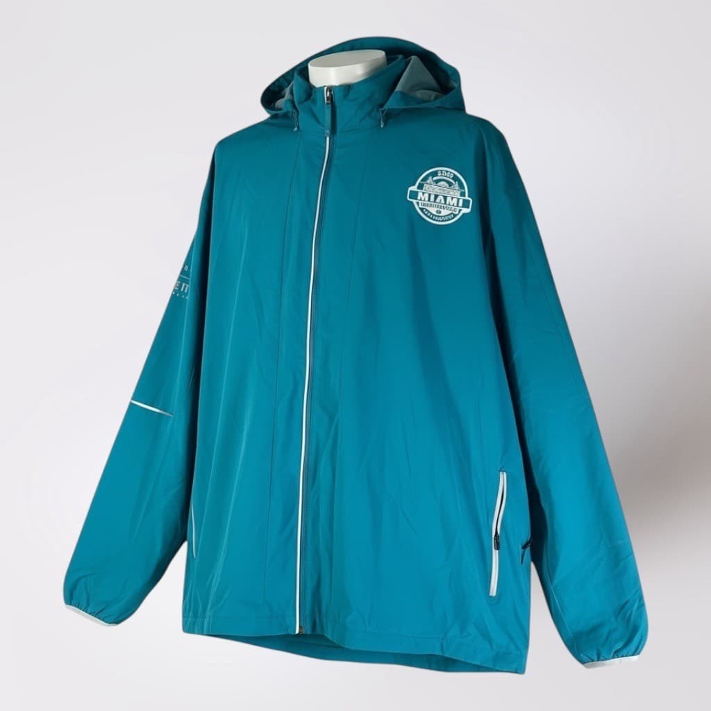 Perry Ellis Super Bowl LIV Miami 2020 Volunteer Jacket Windbreaker Teal 2XL