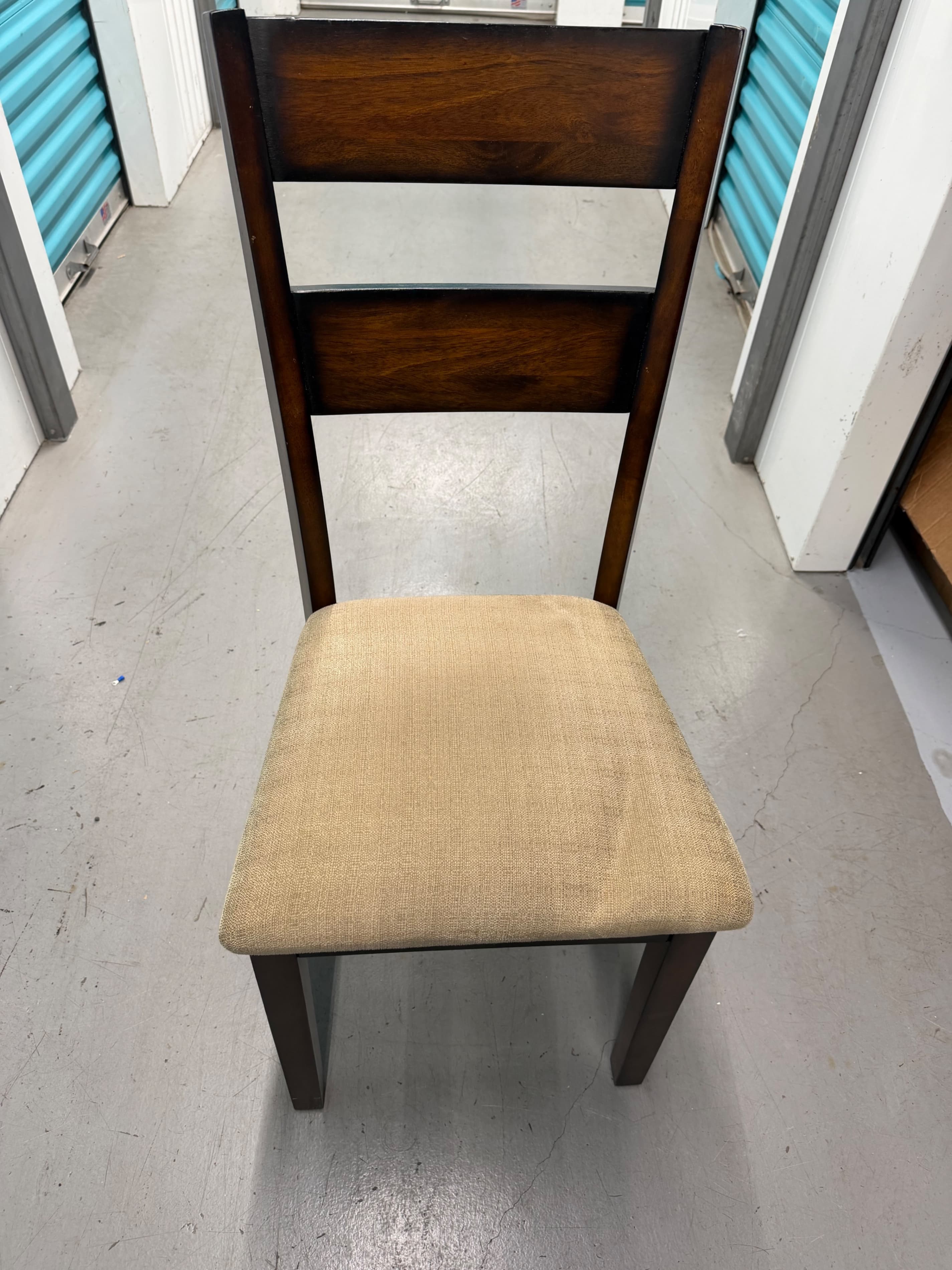 Set of 4 Wooden Dining Chair with Upholstered Seat